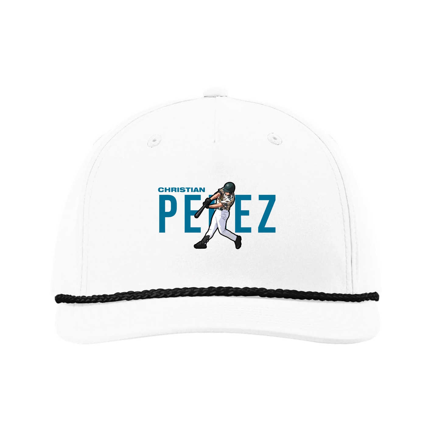Five-Panel Classic Rope Cap — Player Name in White