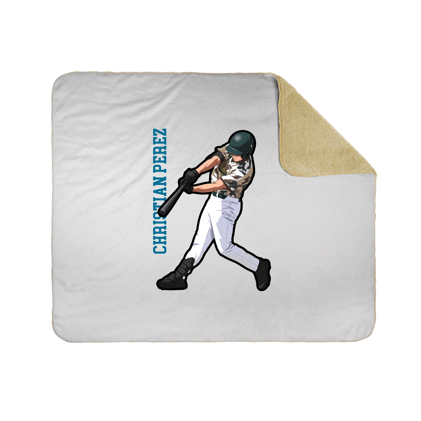 Throw Blanket — Name Vertical in White