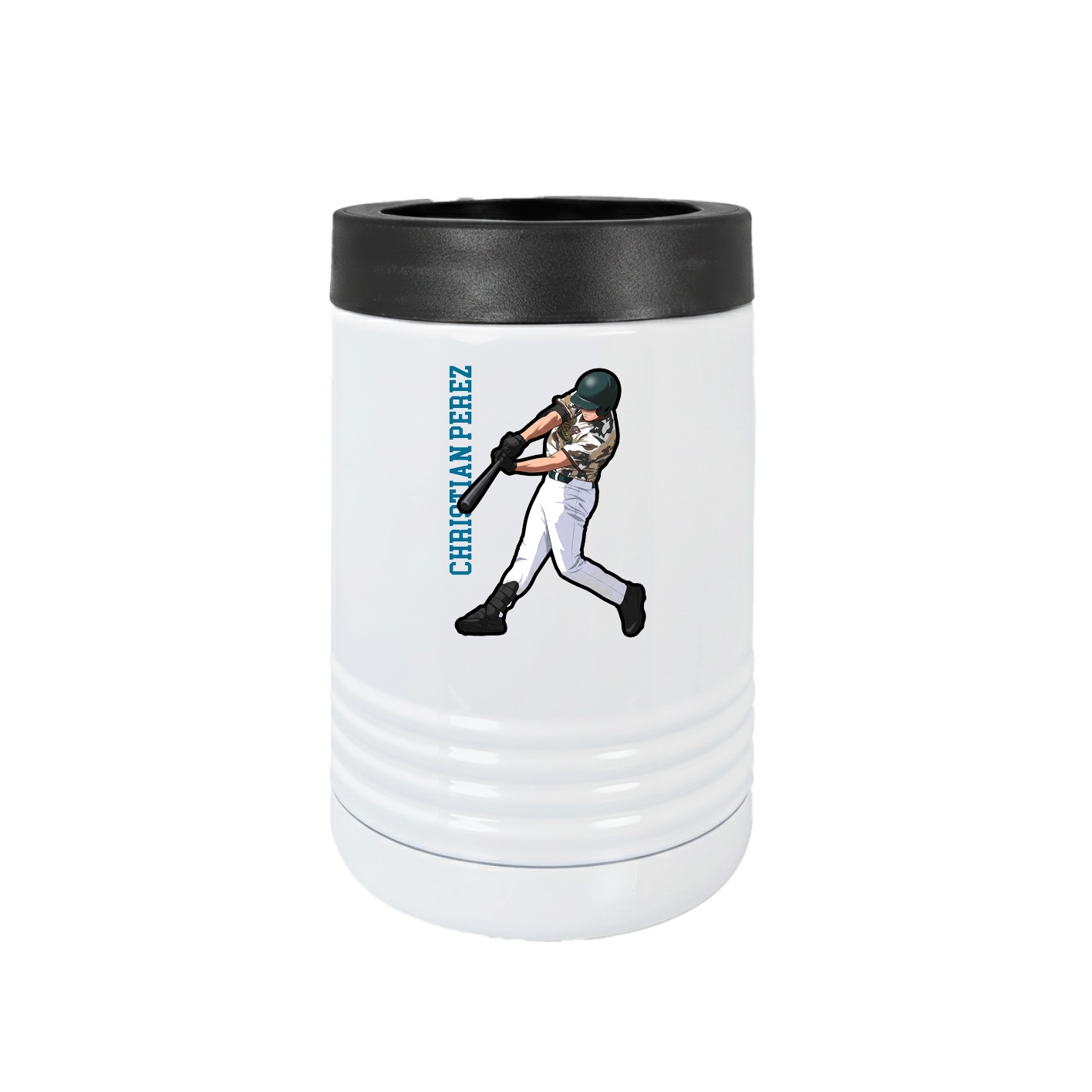 Beverage Holder — Name Vertical in White