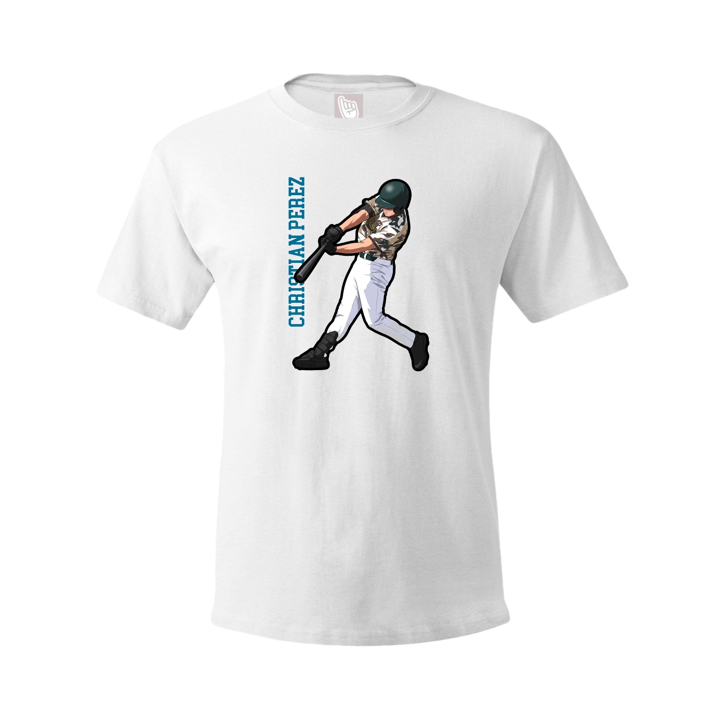 Youth Tee — Name Vertical in White