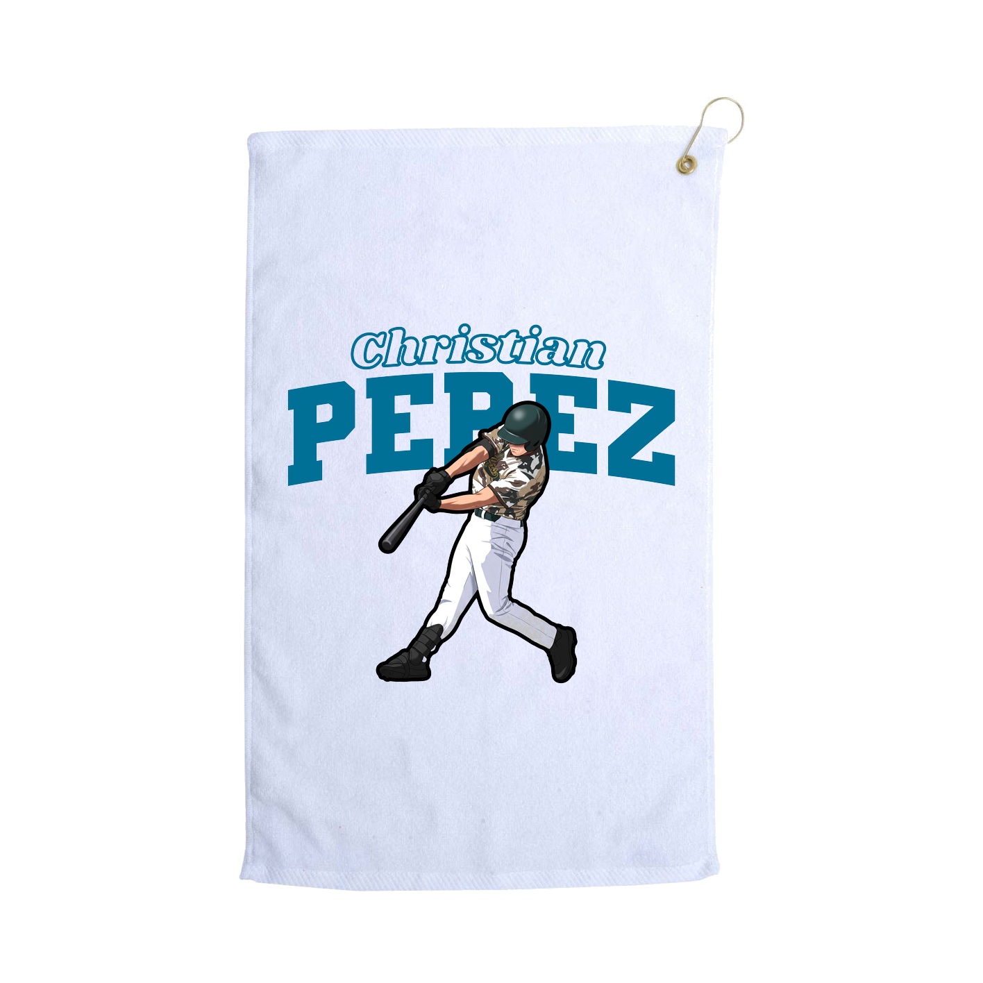 Golf Towel — Name Arch in White