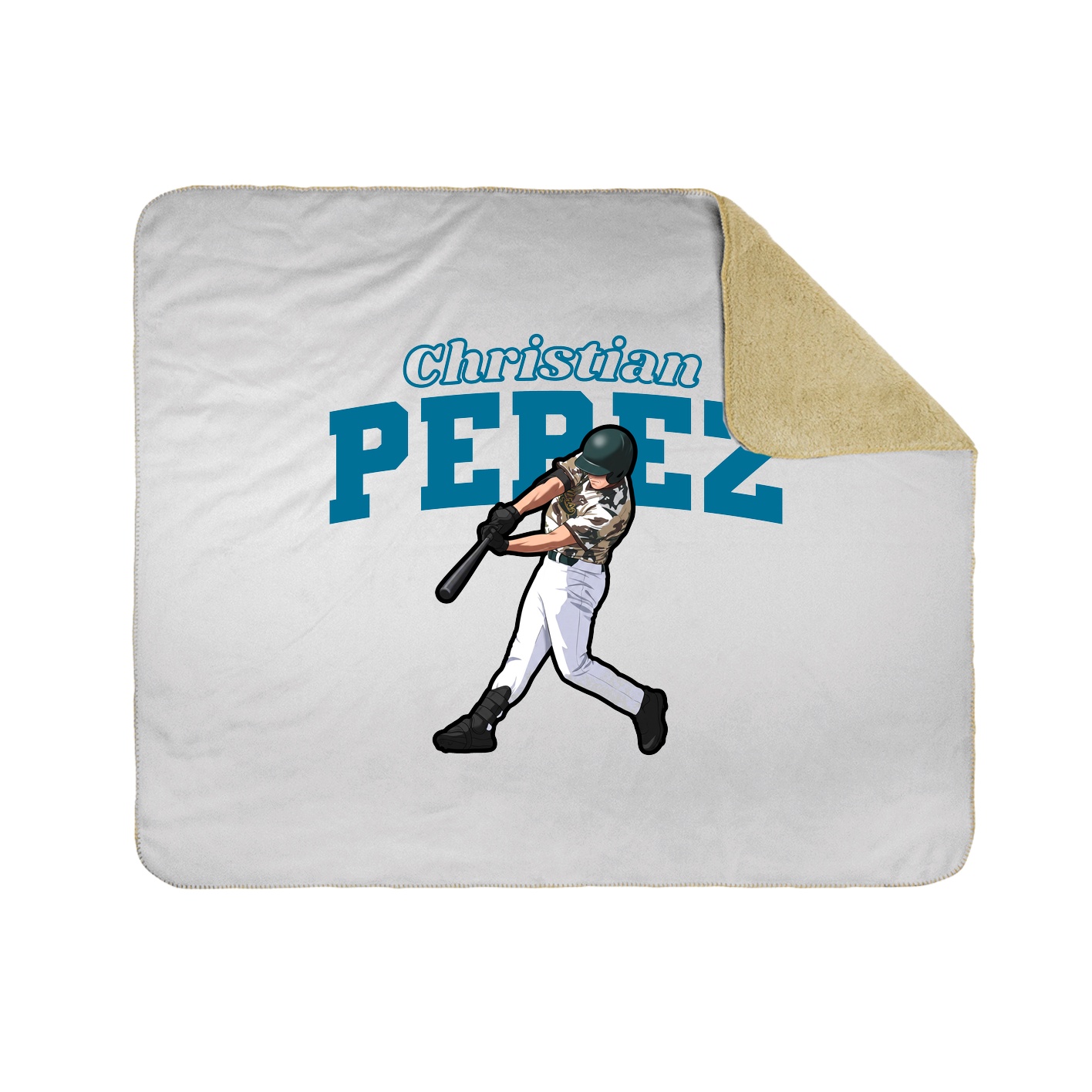 Throw Blanket — Name Arch in White