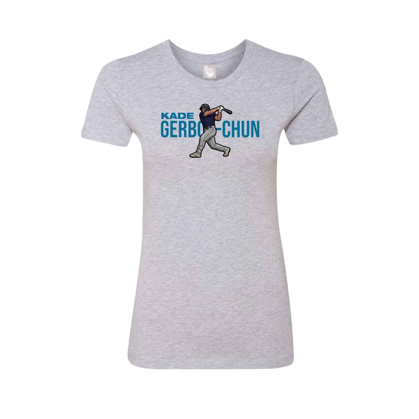 Fitted Women's Tee — Player Name in Grey