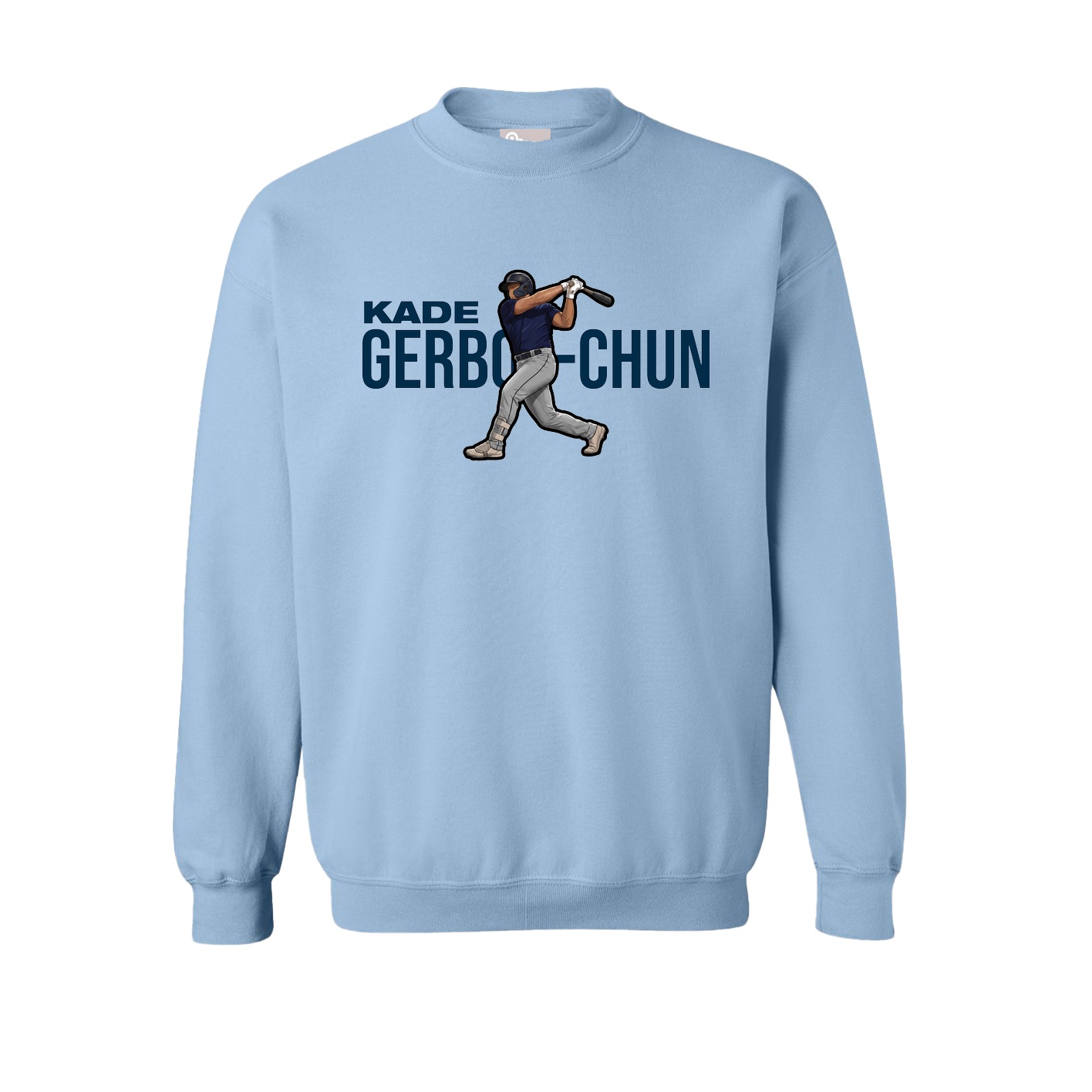 Fleece Crew — Player Name in Light Blue