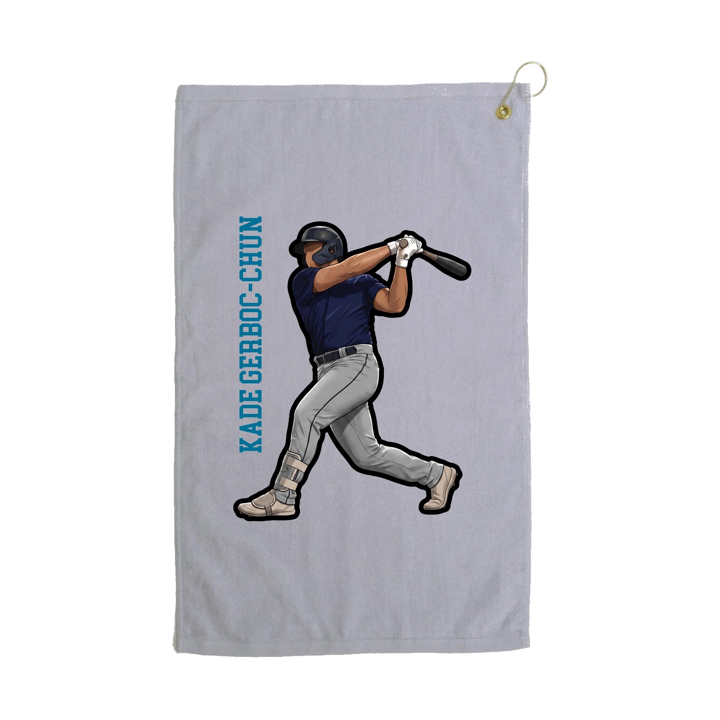 Golf Towel — Name Vertical in Grey