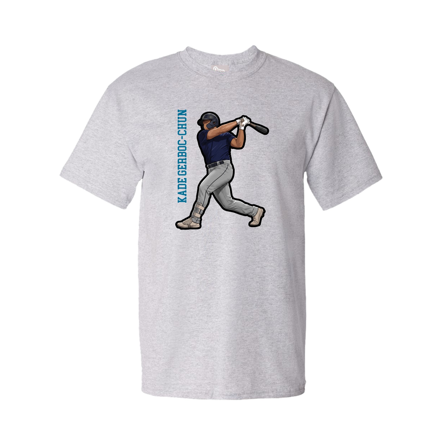 Tee — Name Vertical in Grey