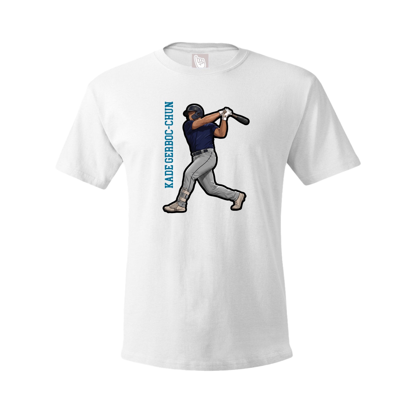 Youth Tee — Name Vertical in White