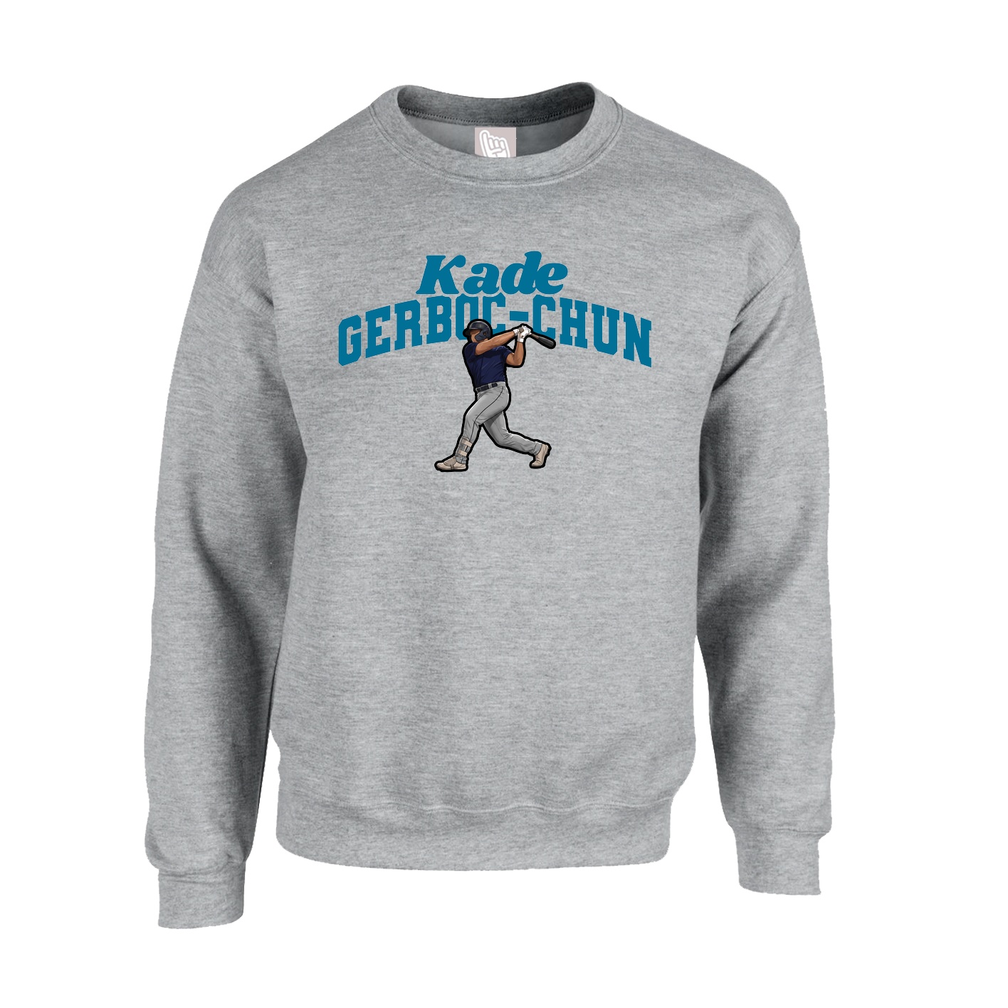 Fleece Crew — Signature Arch in Grey