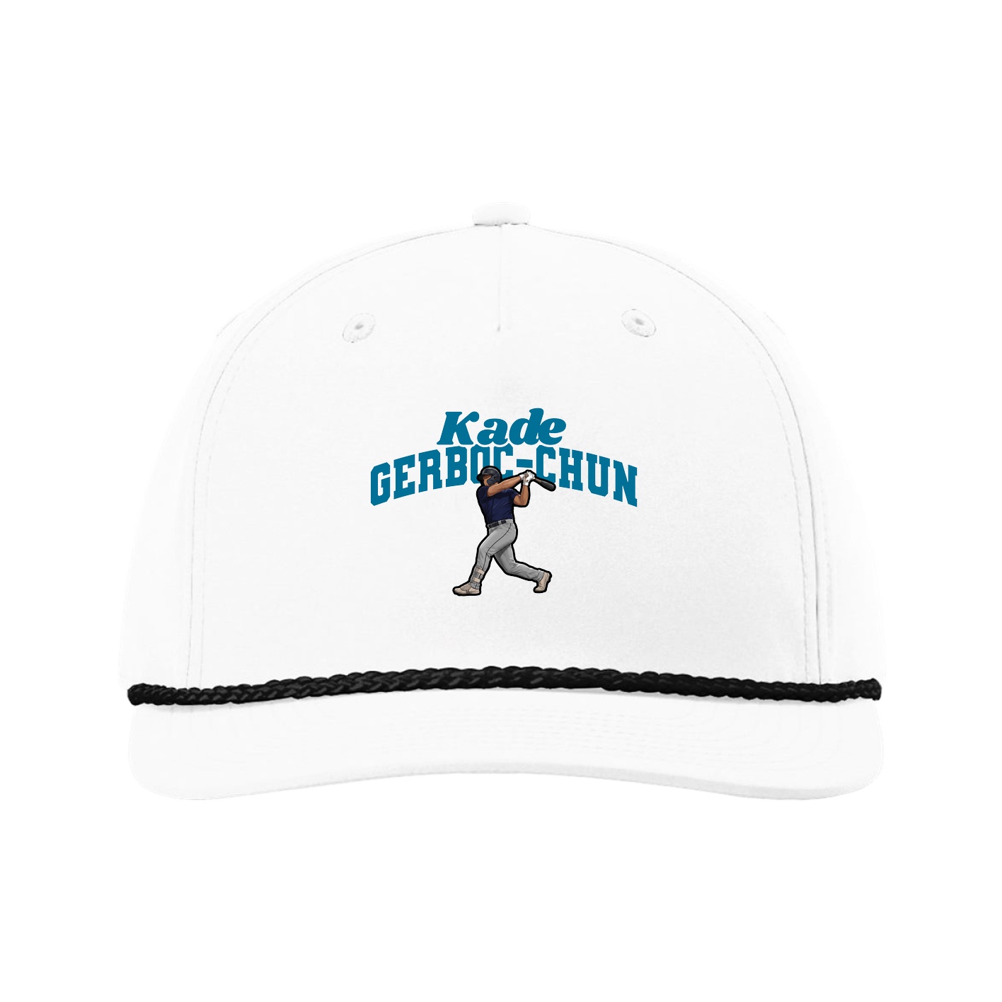 Five-Panel Classic Rope Cap — Signature Arch in White