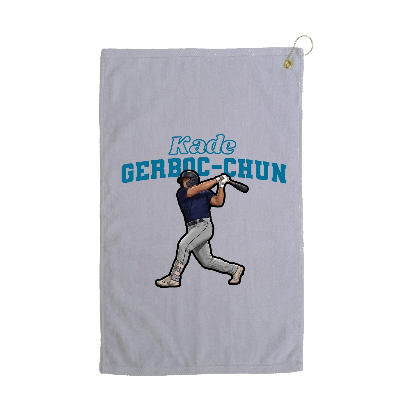Golf Towel — Name Arch in Grey