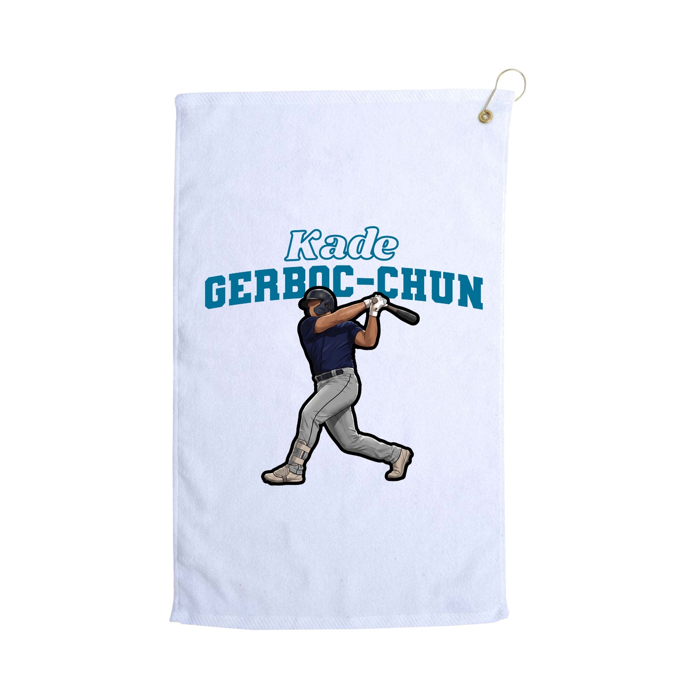 Golf Towel — Name Arch in White
