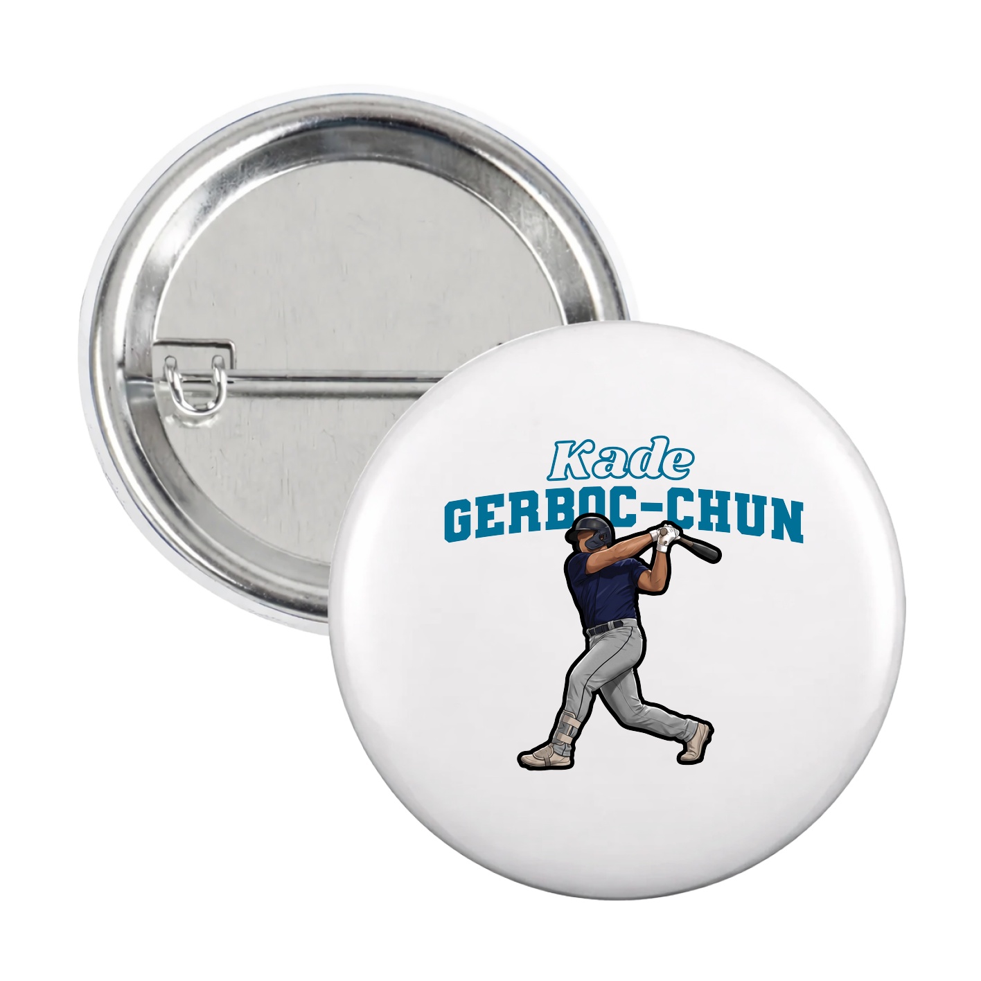 Game Day Button — Name Arch in White