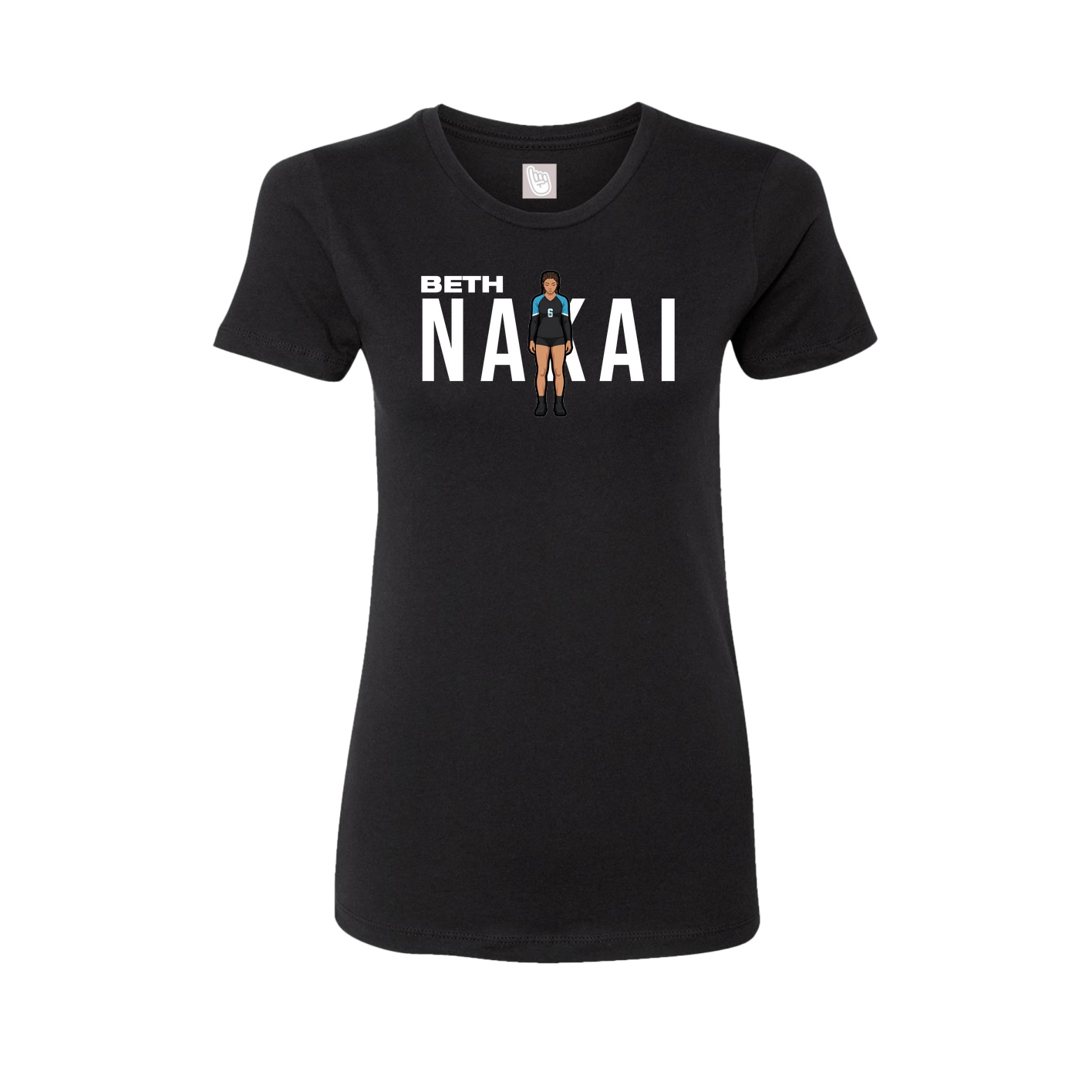 Fitted Women's Tee — Player Name in Black
