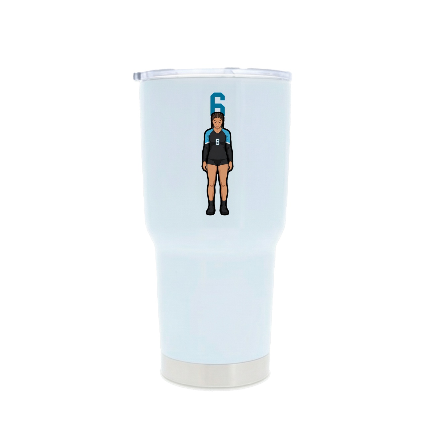 30oz Stainless Steel Tumbler — Number Top in White