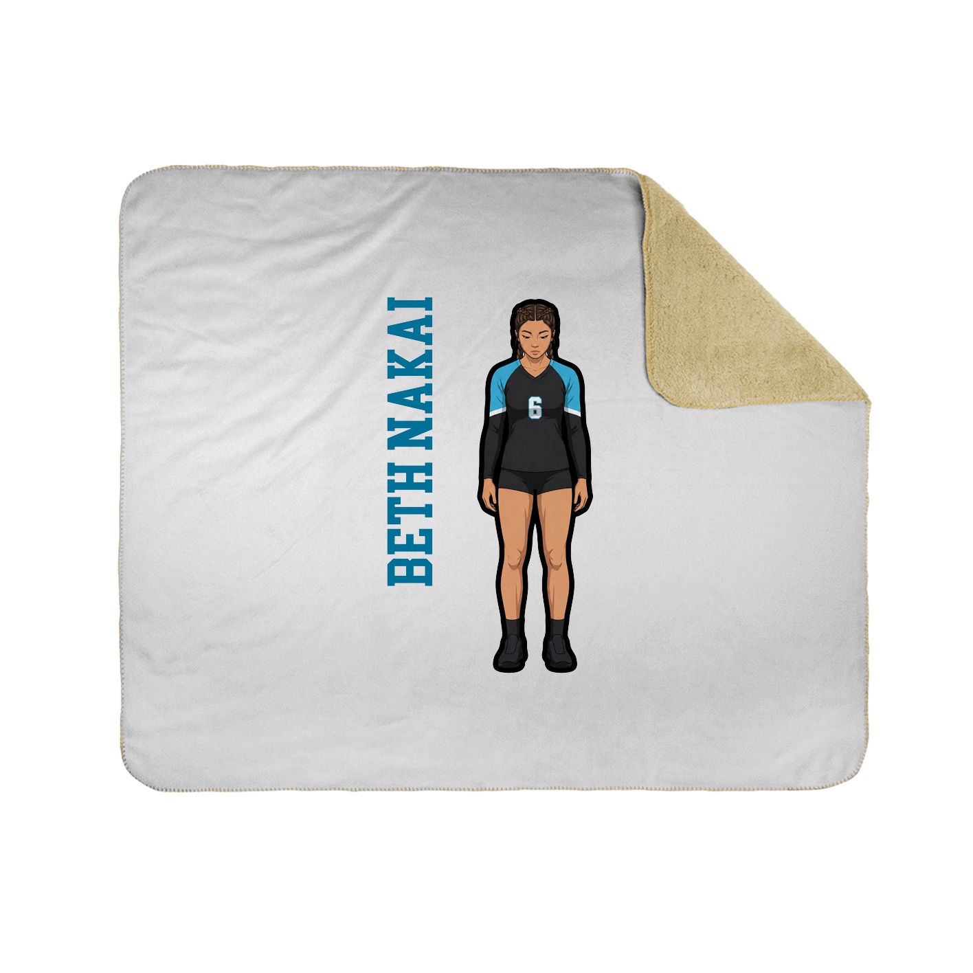 Throw Blanket — Name Vertical in White