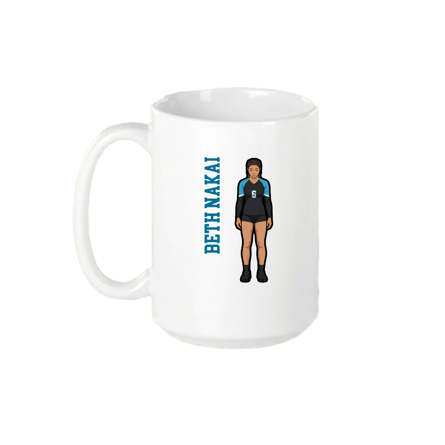 15oz Coffee Mug — Name Vertical in White