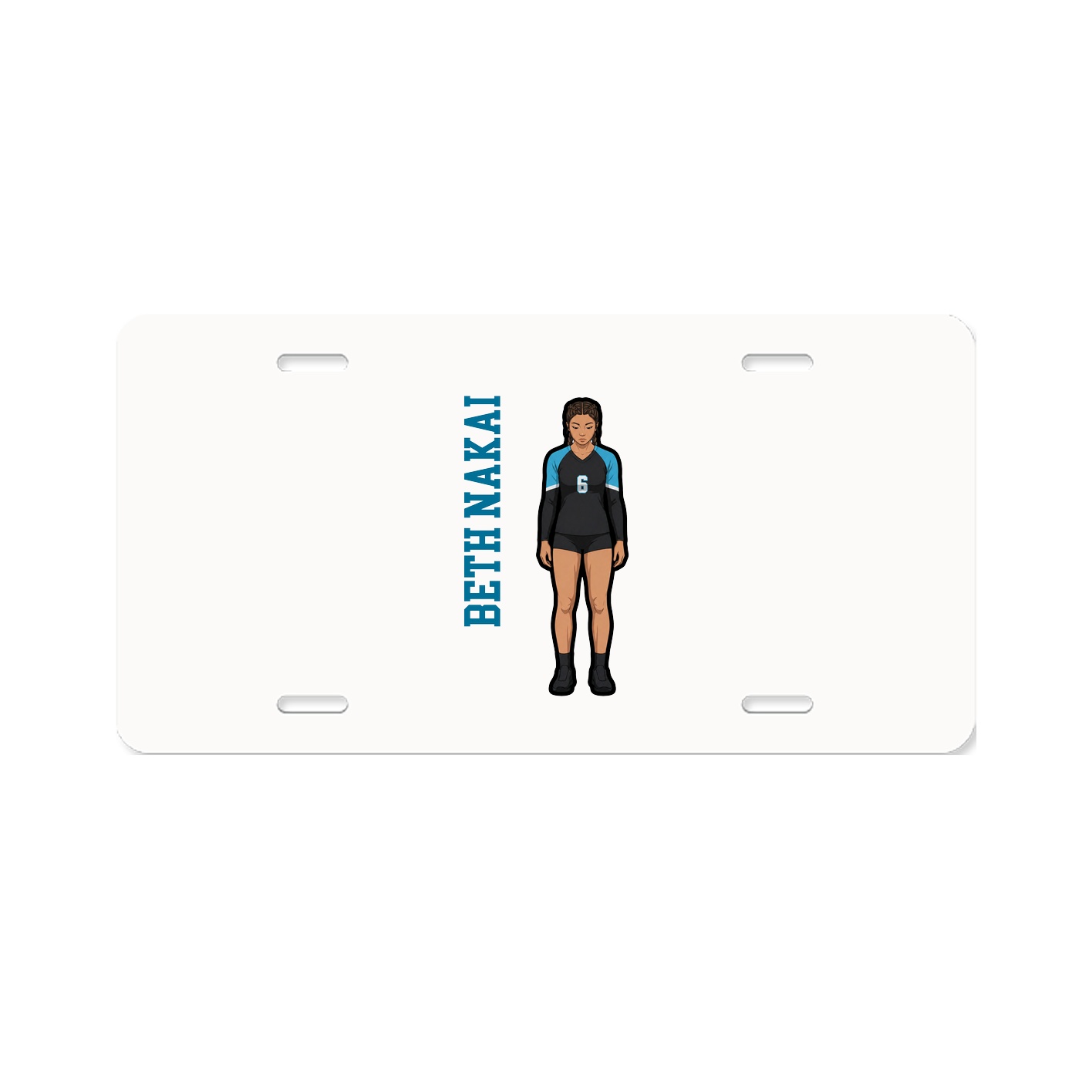 License Plate — Name Vertical in Classic