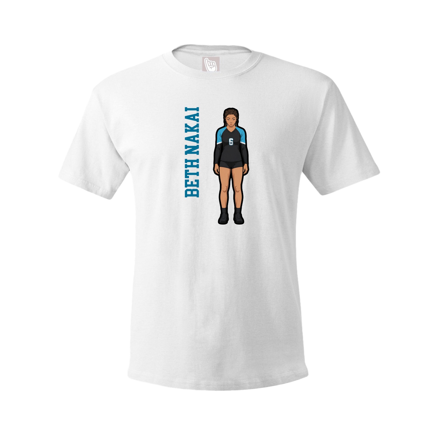Youth Tee — Name Vertical in White