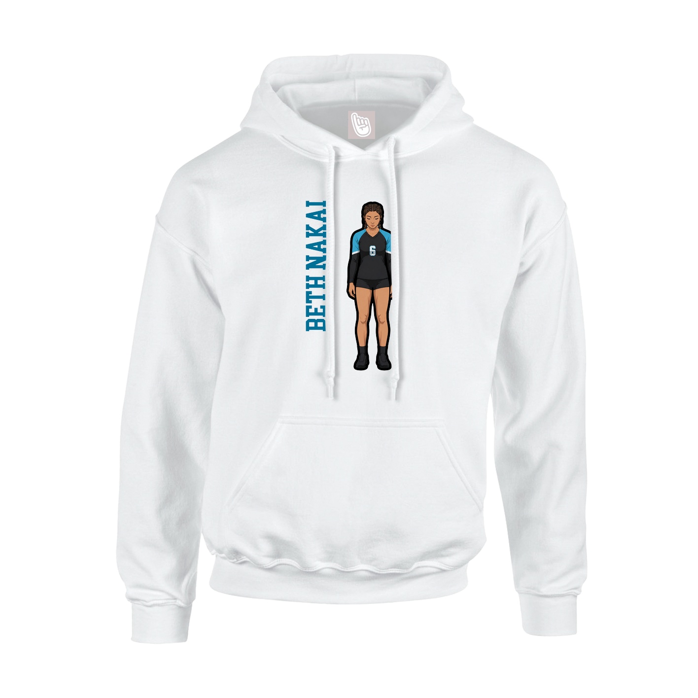 Youth Hoodie — Name Vertical in White