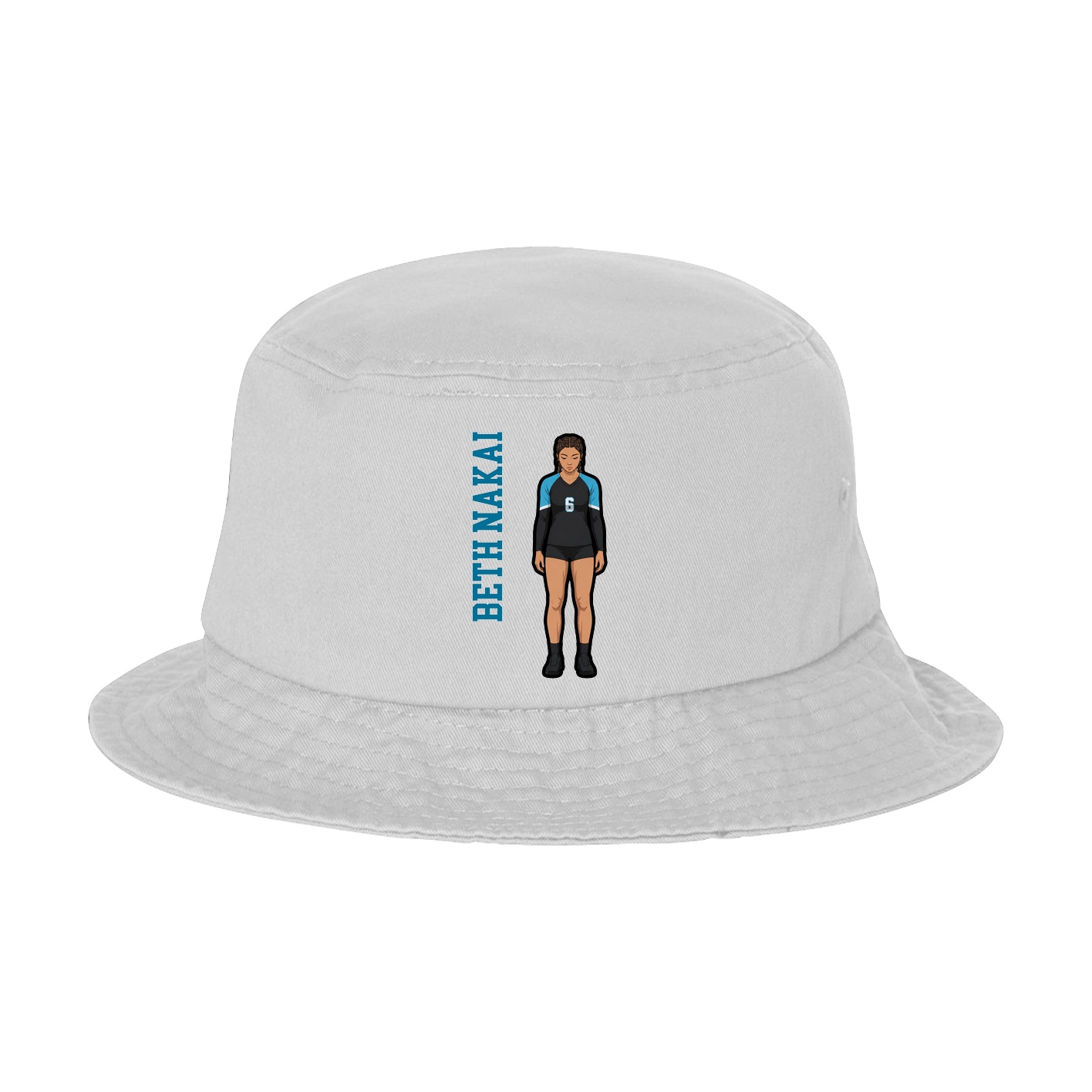 Bucket Cap — Name Vertical in White