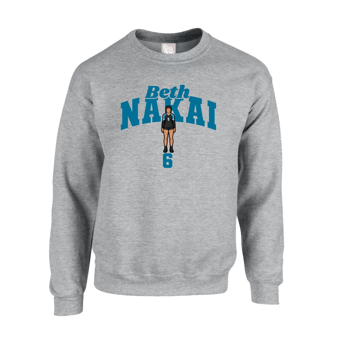 Fleece Crew — Signature Arch in Grey