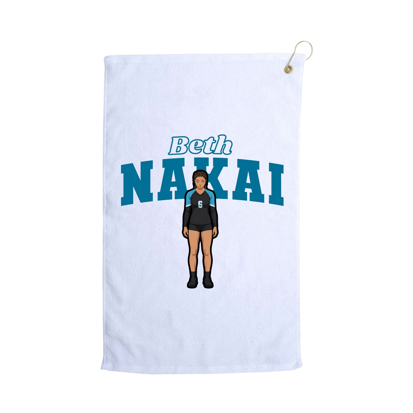 Golf Towel — Name Arch in White