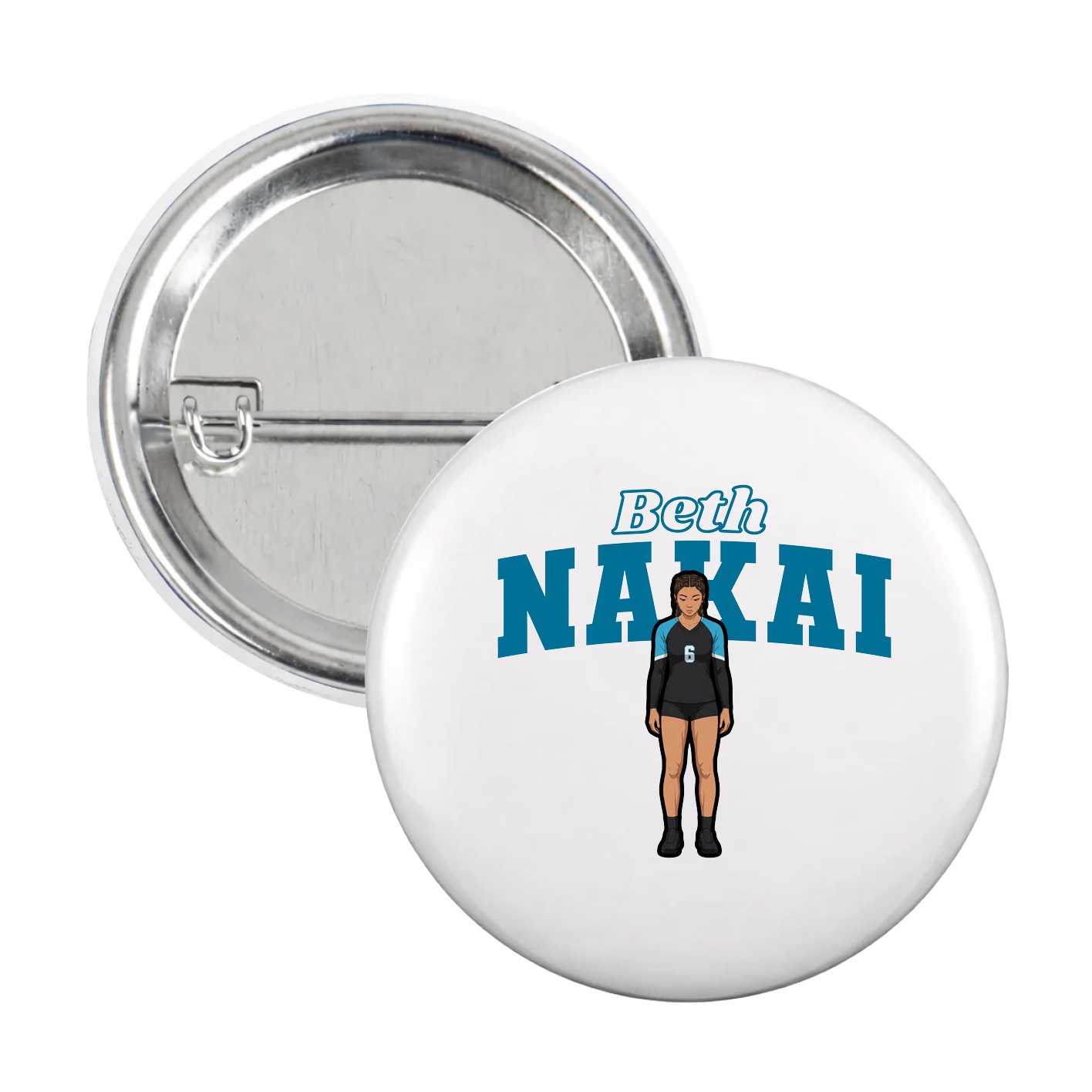 Game Day Button — Name Arch in White