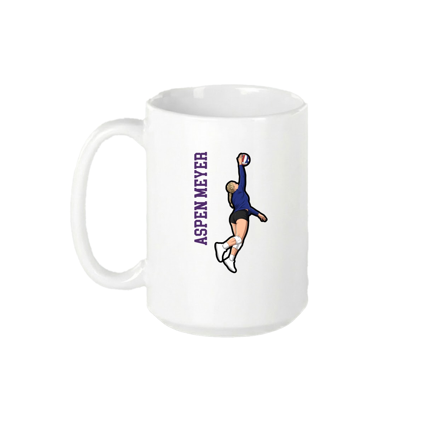 15oz Coffee Mug — Name Vertical in White