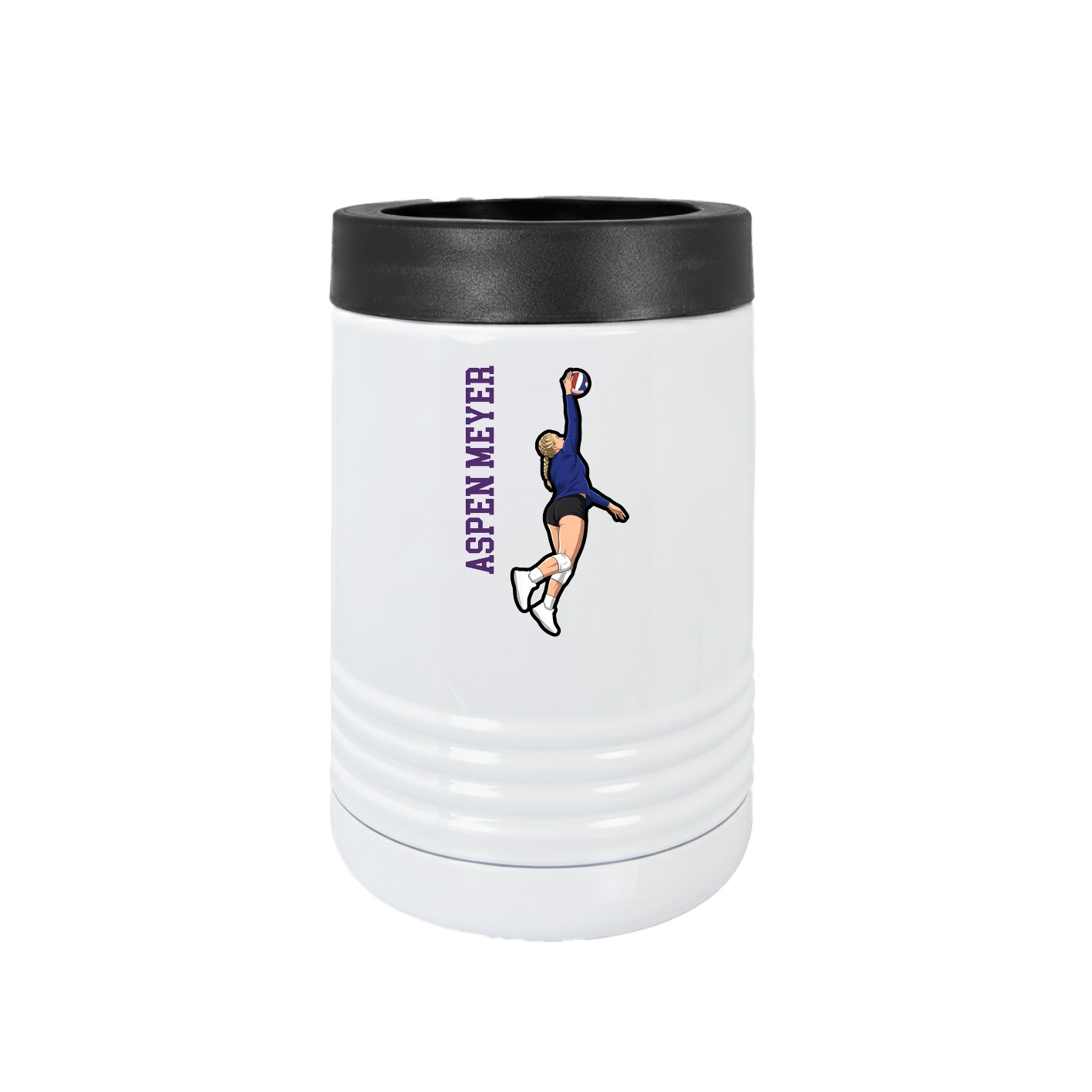 Beverage Holder — Name Vertical in White