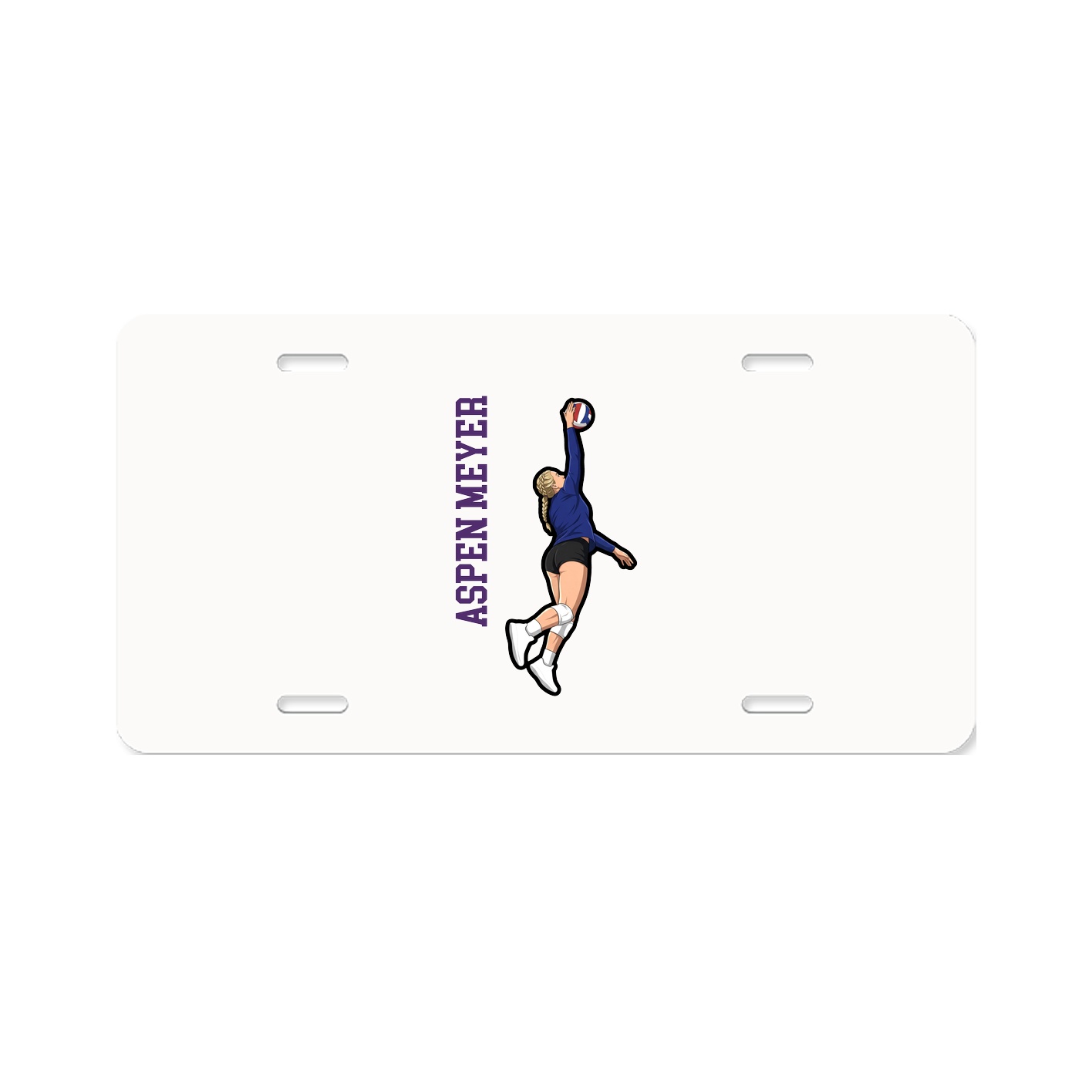 License Plate — Name Vertical in Classic