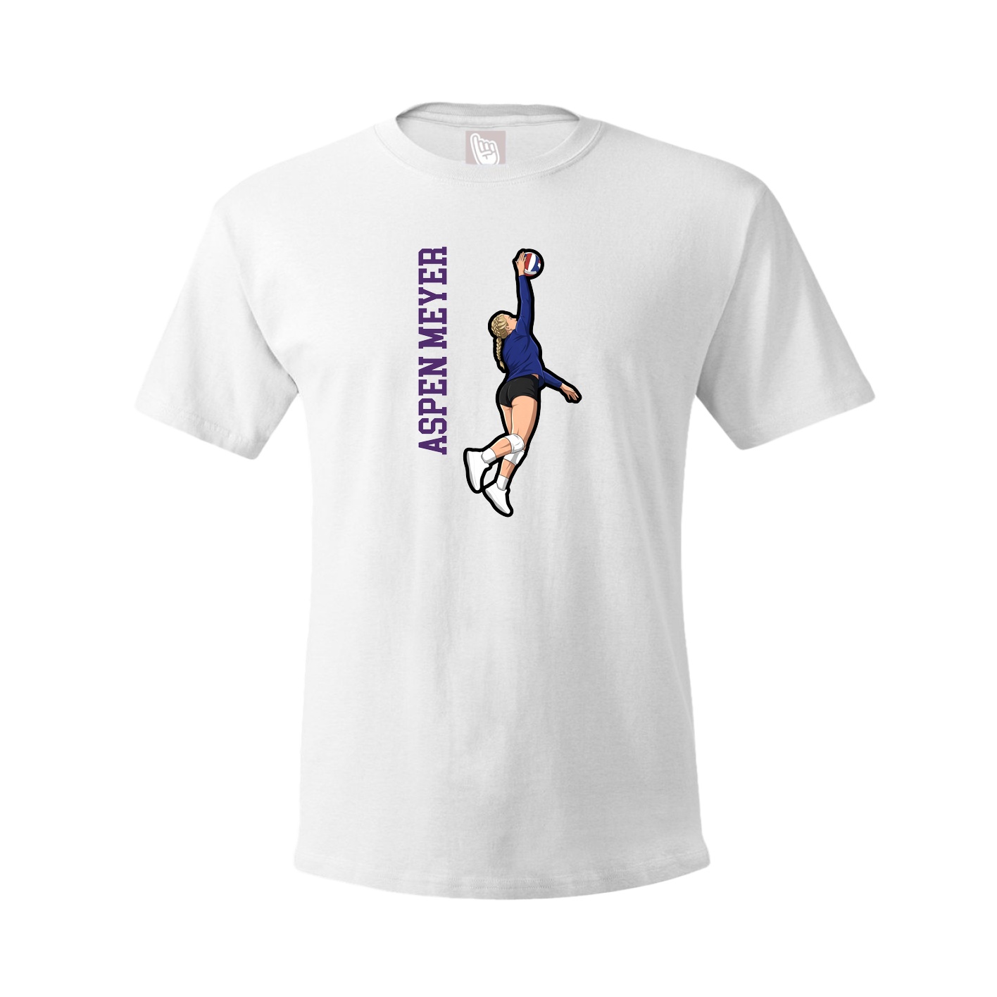 Youth Tee — Name Vertical in White