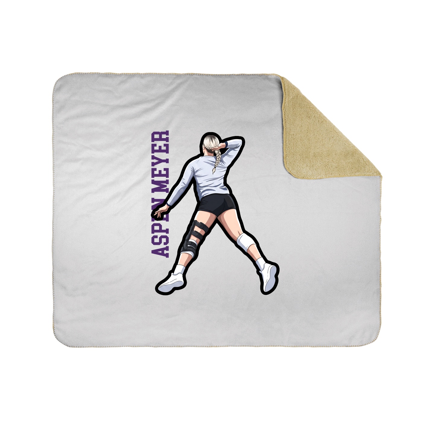 Throw Blanket — Name Vertical in White