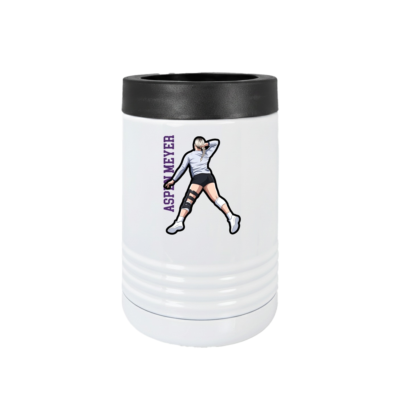 Beverage Holder — Name Vertical in White