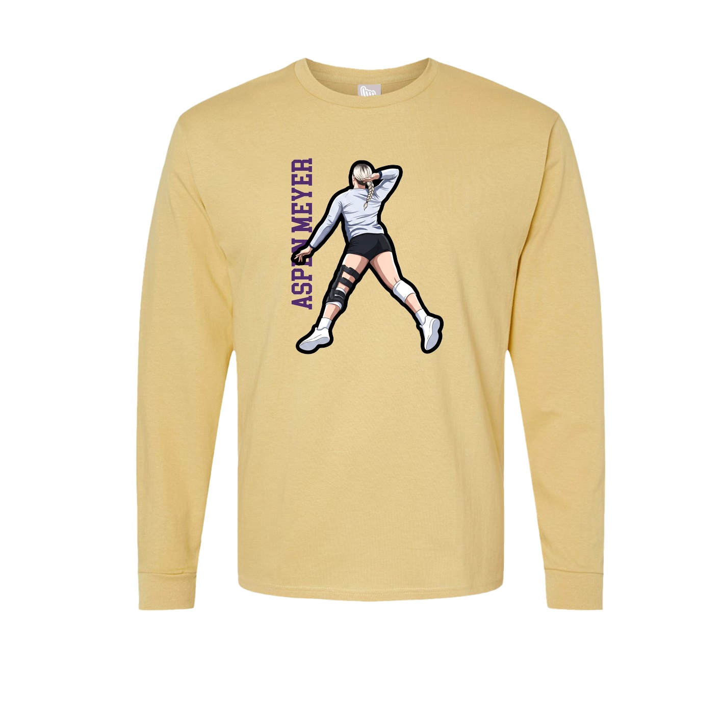 Long Sleeve Tee — Name Vertical in Vegas Gold