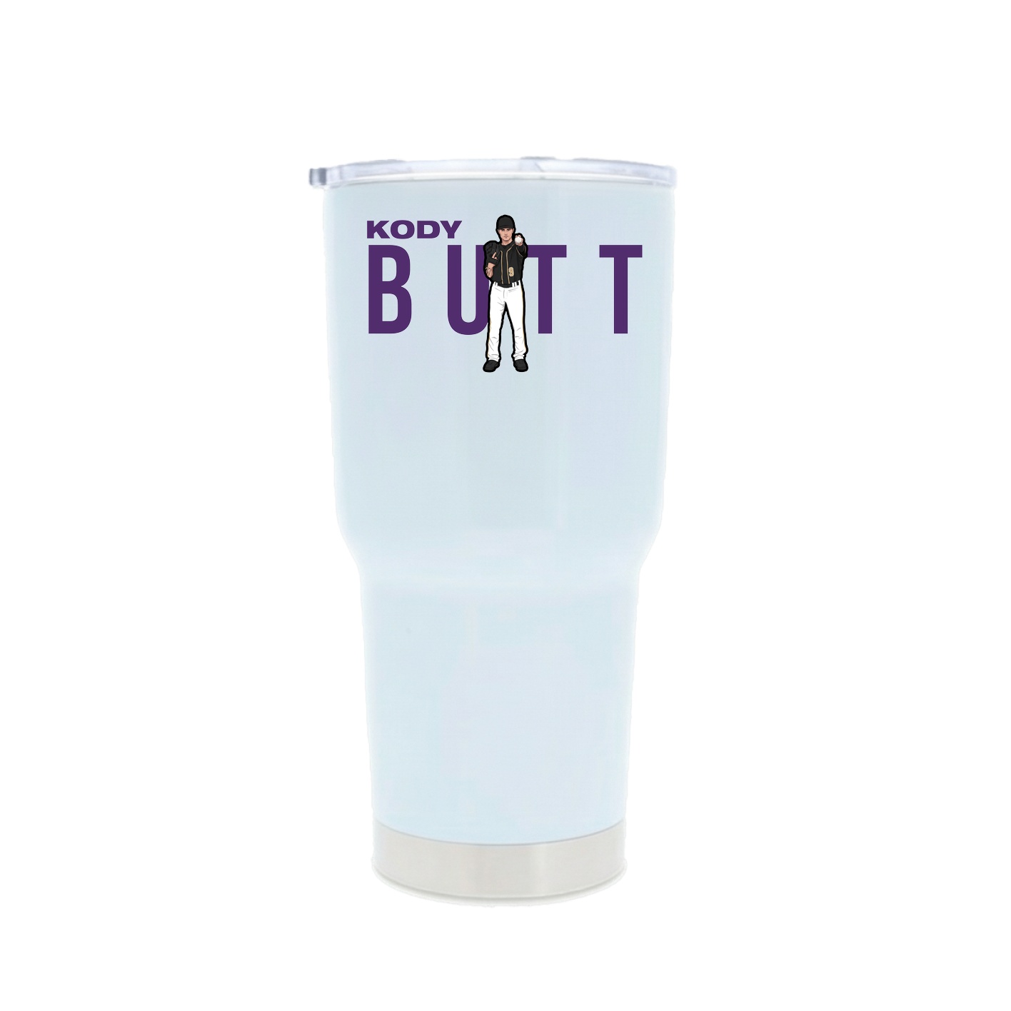 30oz Stainless Steel Tumbler — Player Name in White