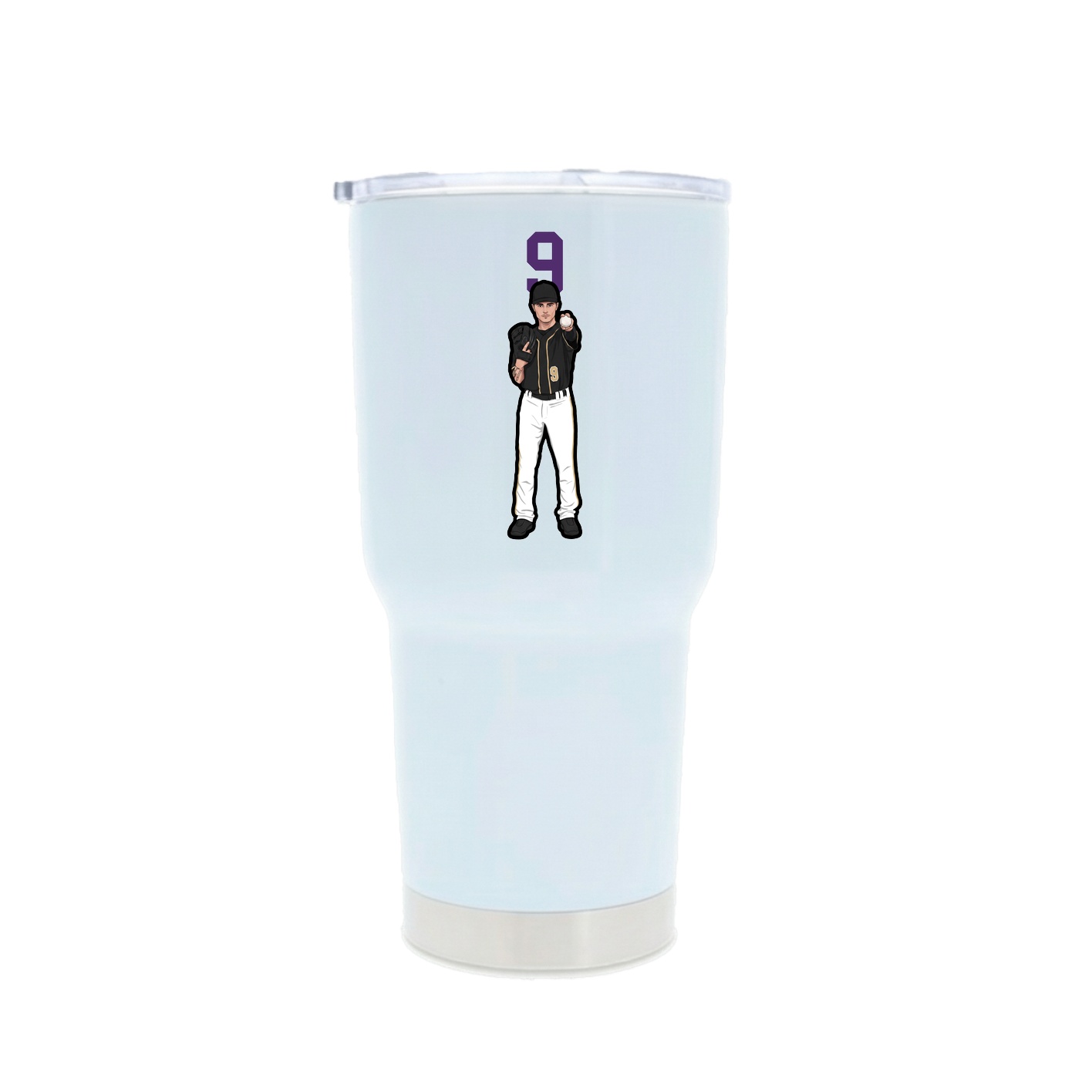 30oz Stainless Steel Tumbler — Number Top in White