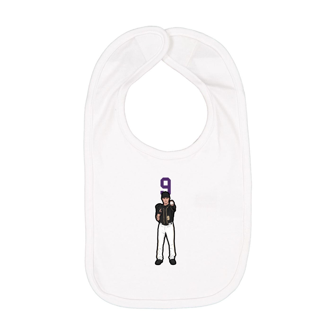 Infant Bib — Number Top in White