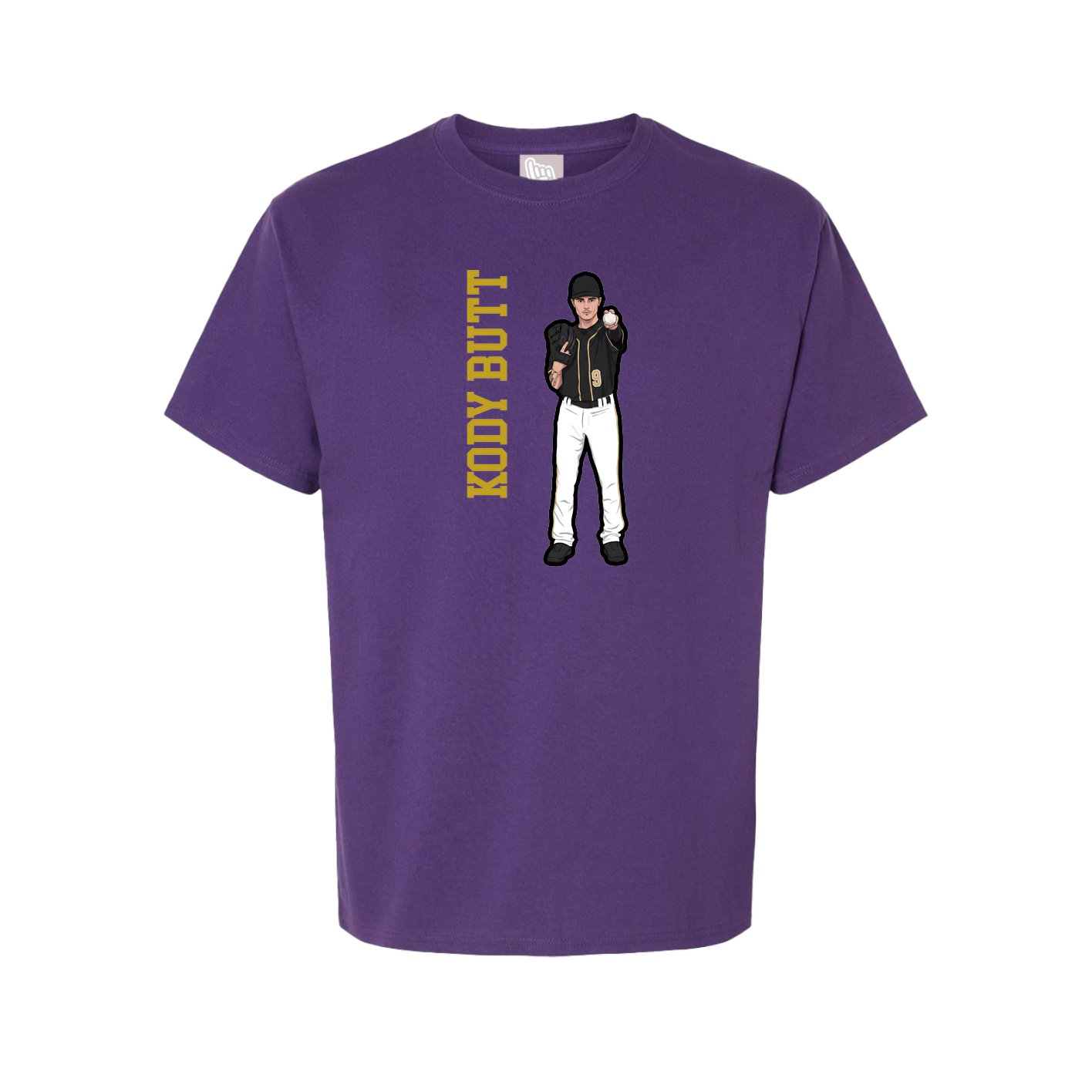 Tee — Name Vertical in Purple