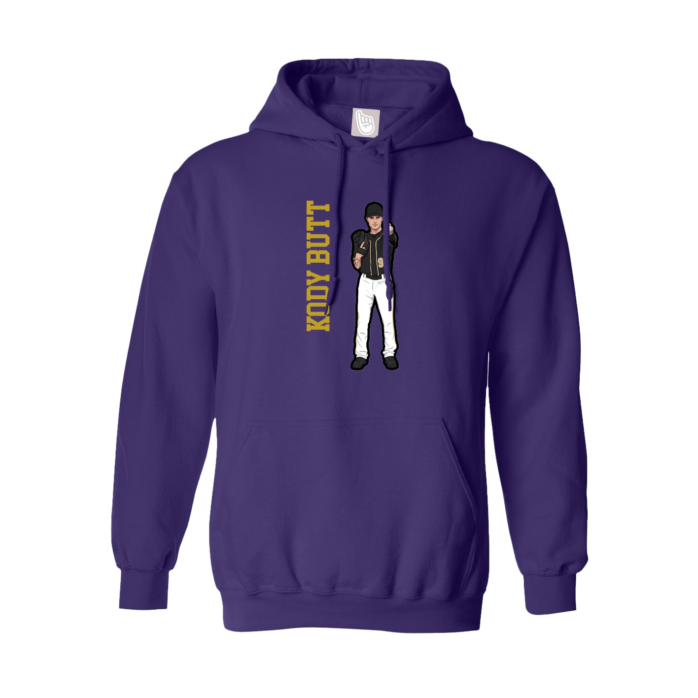 Youth Hoodie — Name Vertical in Purple
