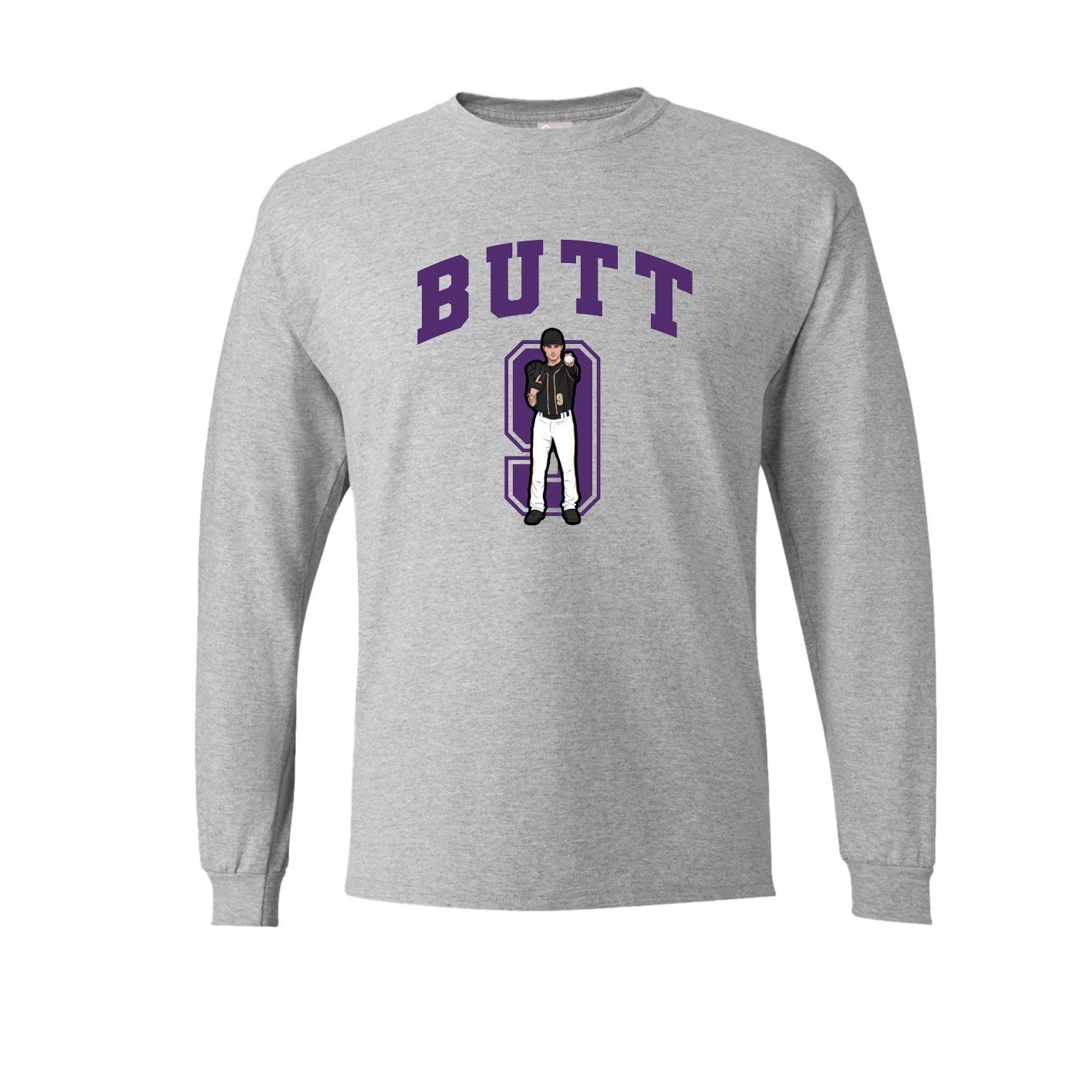 Long Sleeve Tee — Number in Grey