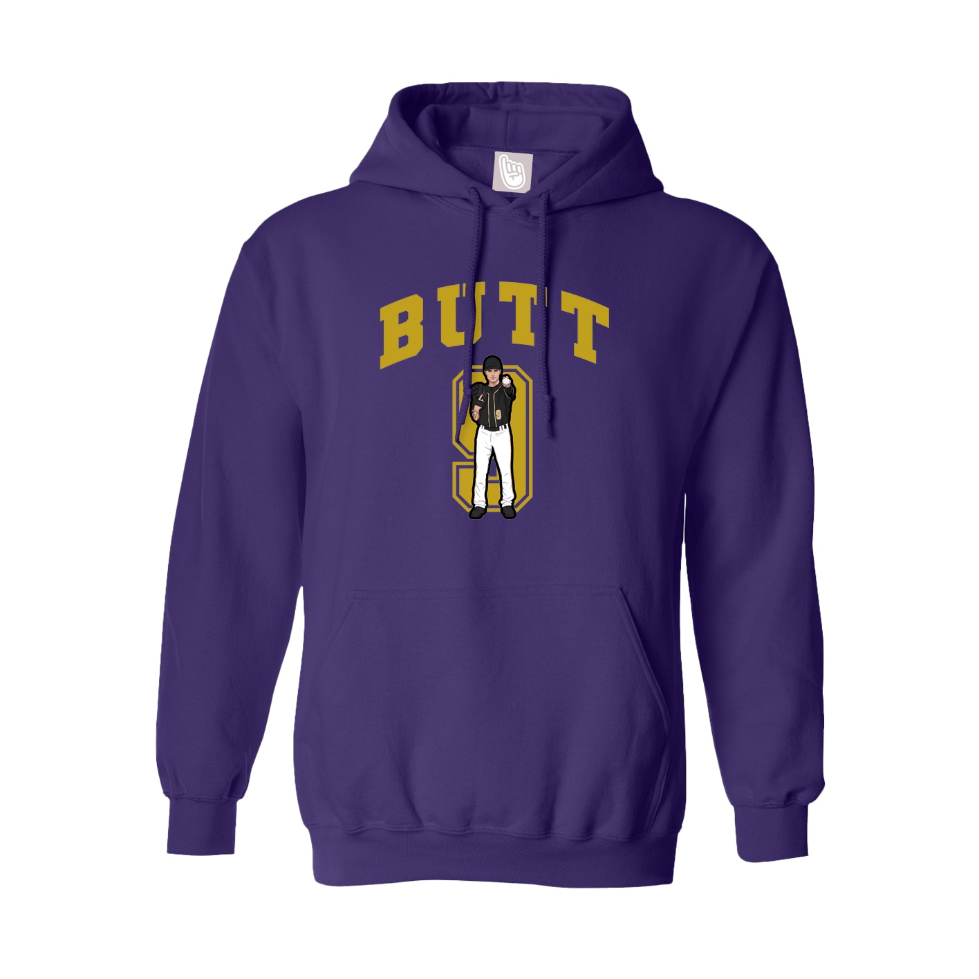 Youth Hoodie — Number in Purple