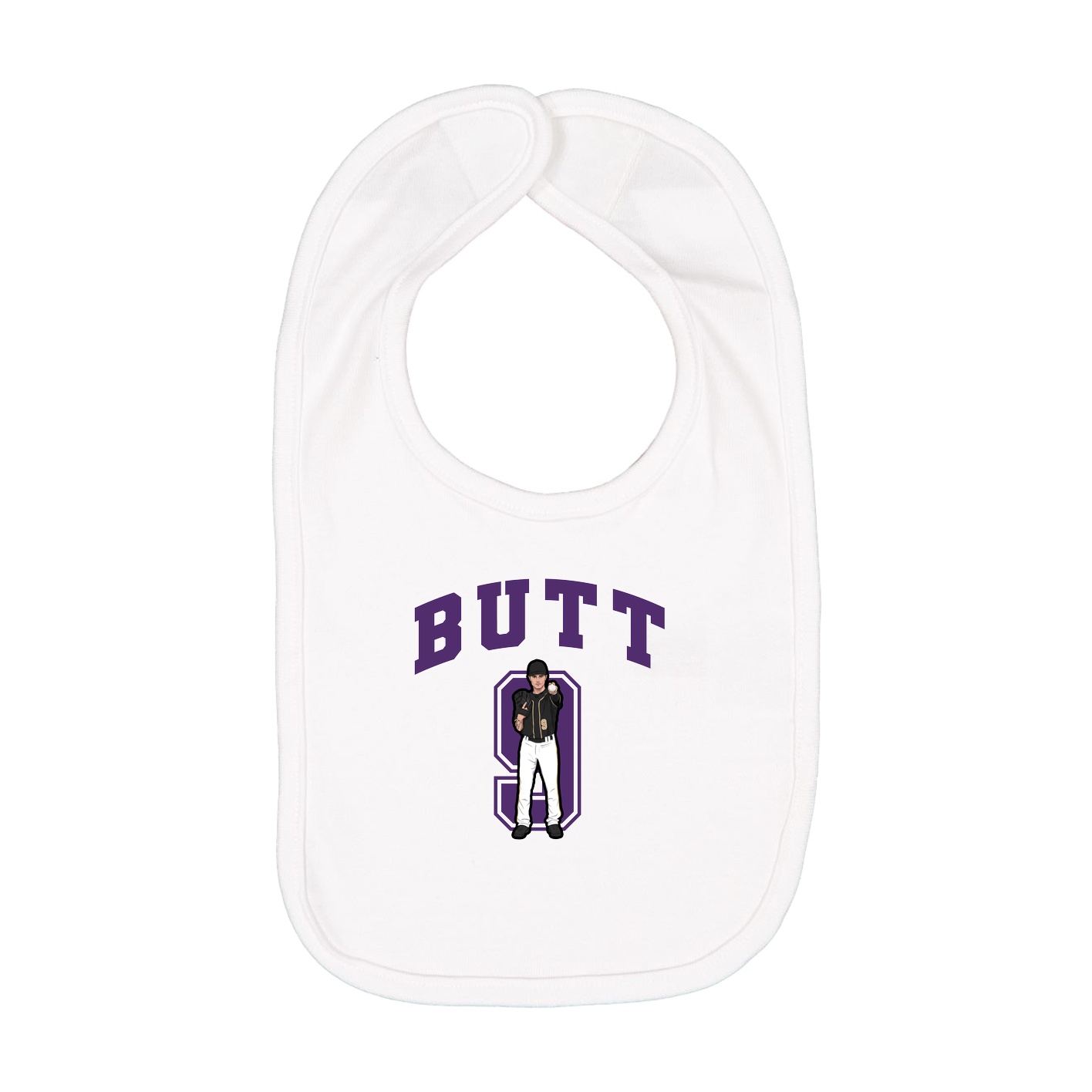 Infant Bib — Number in White