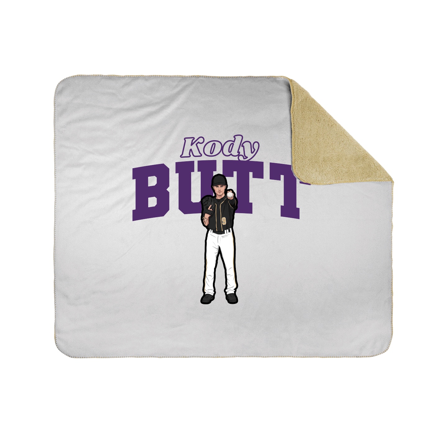 Throw Blanket — Name Arch in White