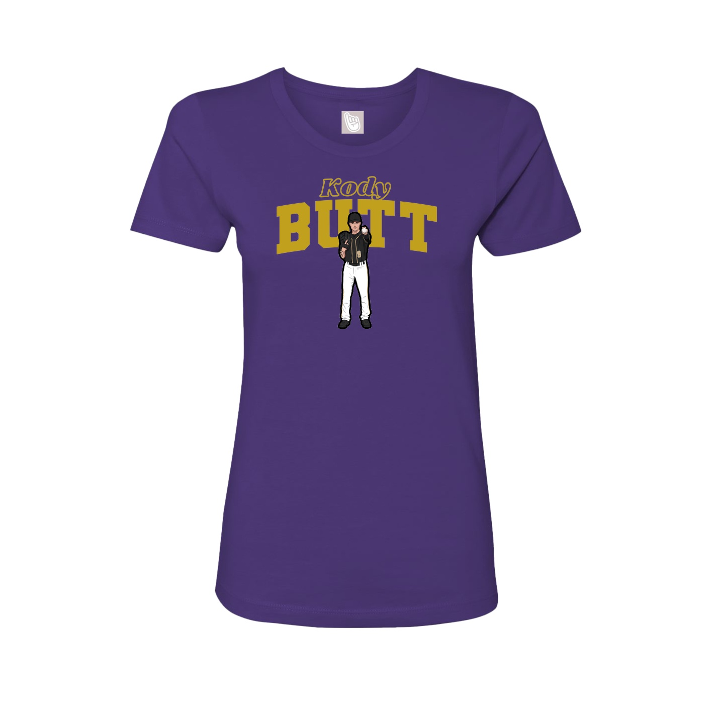 Fitted Women's Tee — Name Arch in Purple