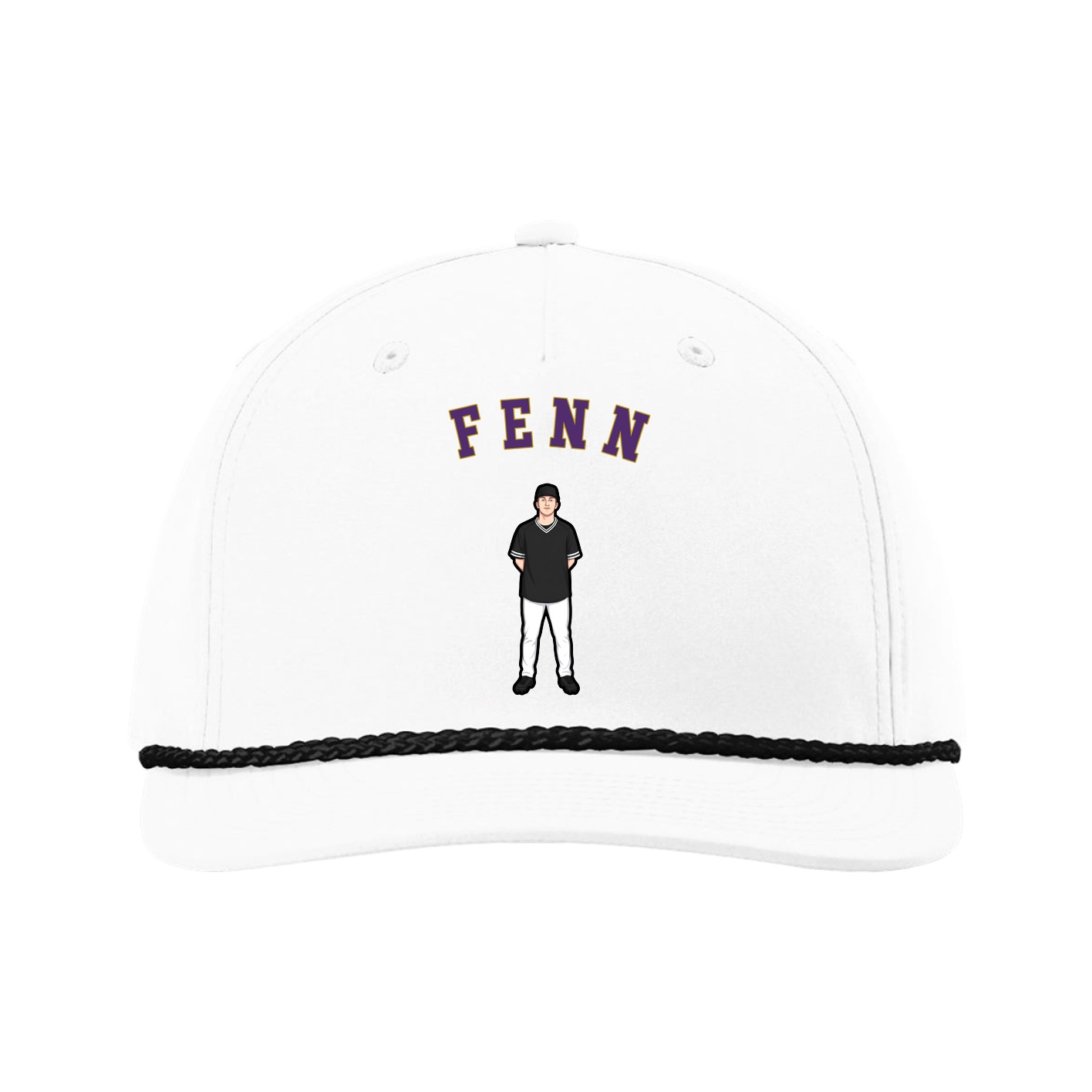 Five-Panel Classic Rope Cap — Shirsey Arch in White