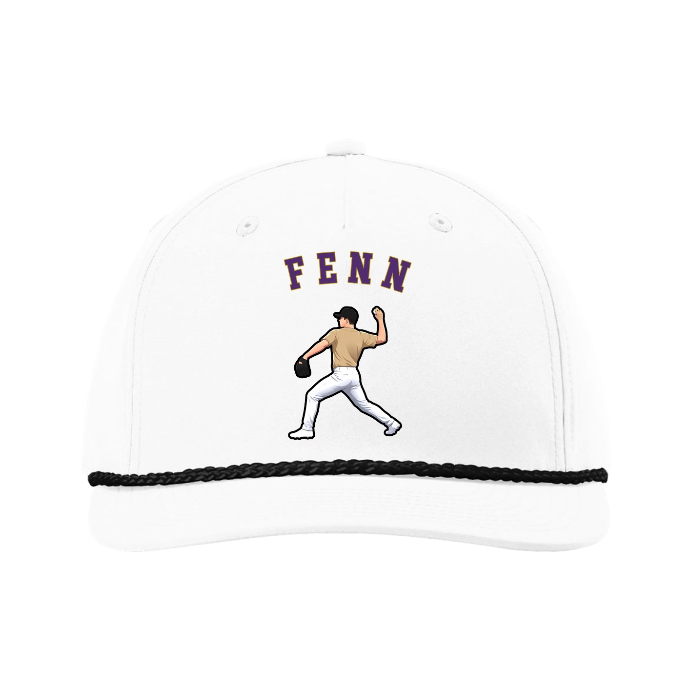 Five-Panel Classic Rope Cap — Shirsey Arch in White