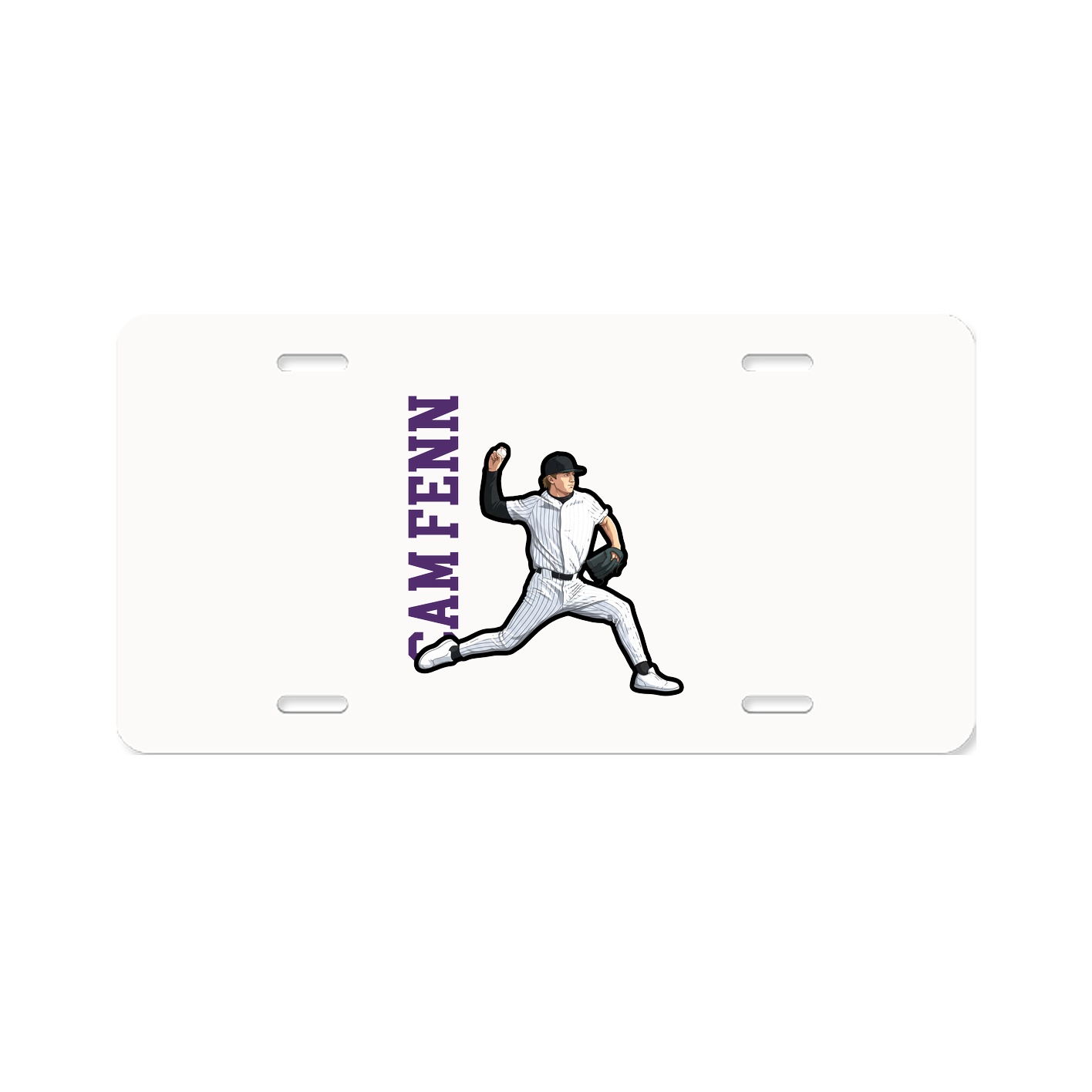 License Plate — Name Vertical in Classic