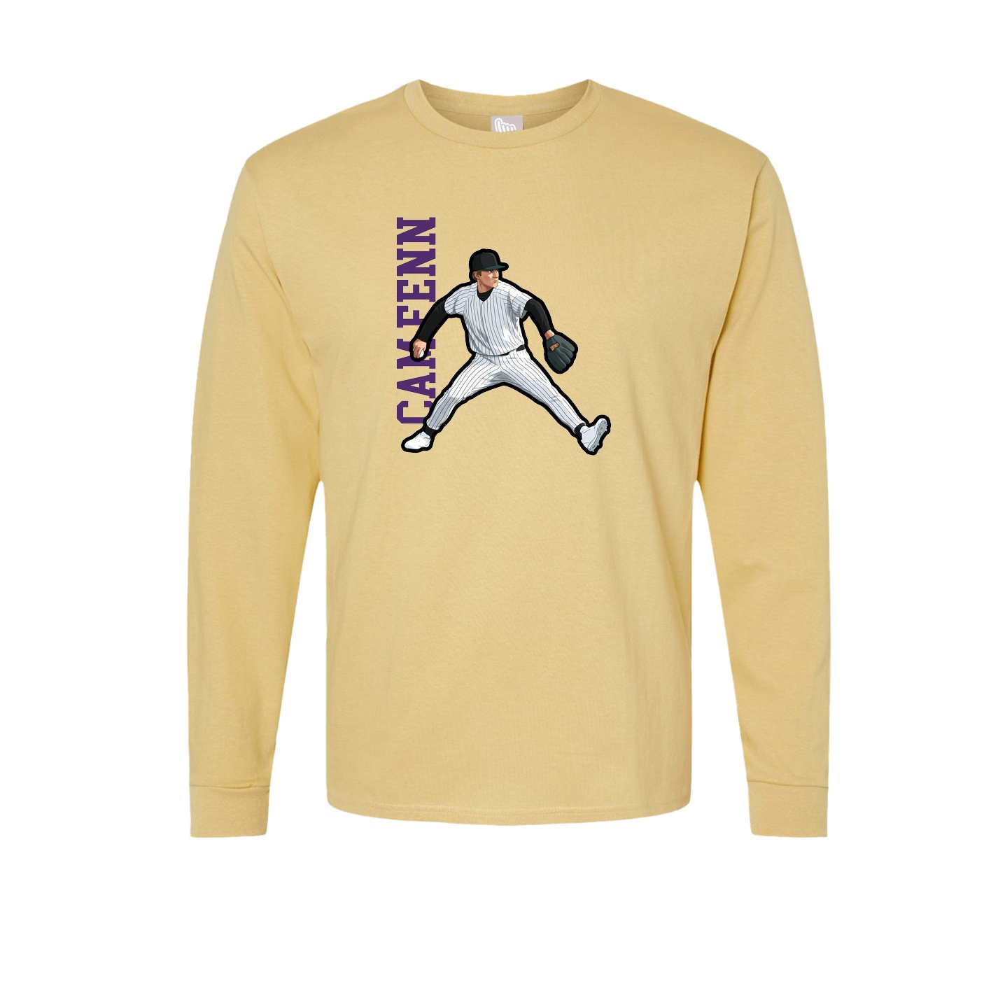 Long Sleeve Tee — Name Vertical in Vegas Gold