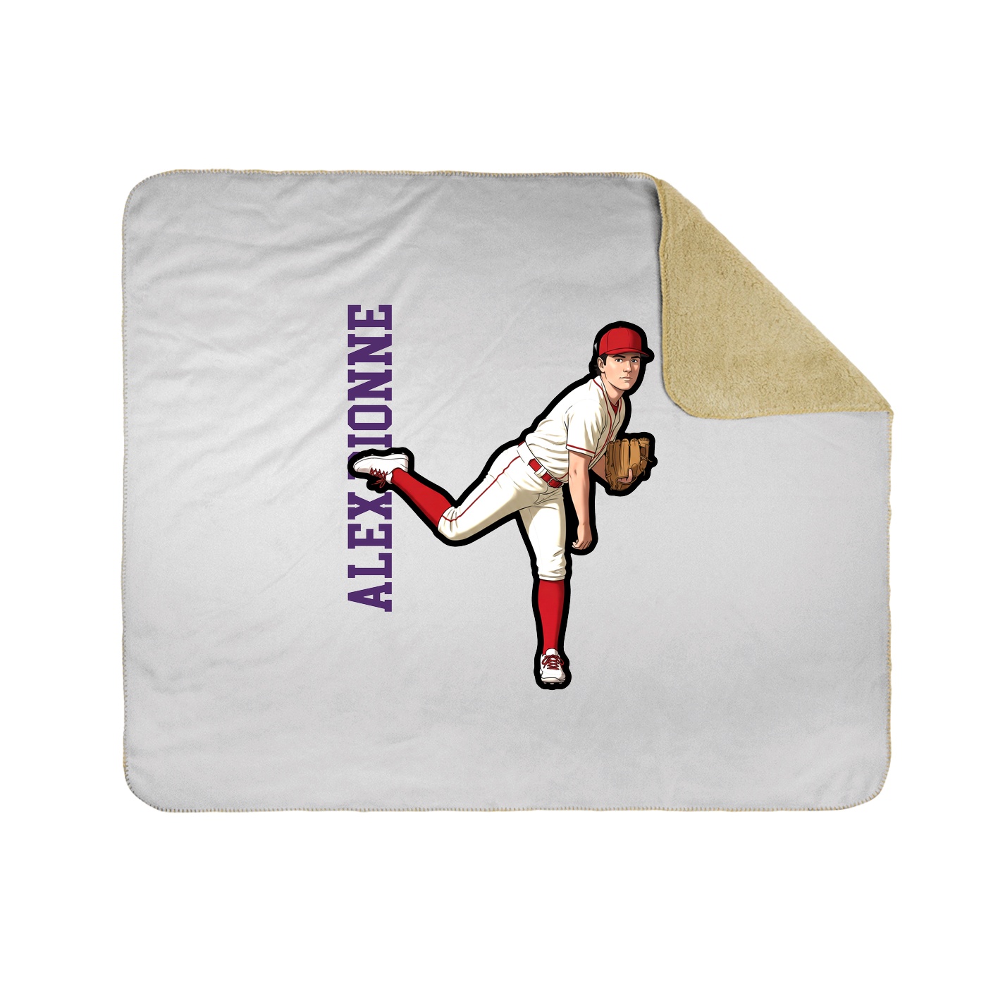 Throw Blanket — Name Vertical in White