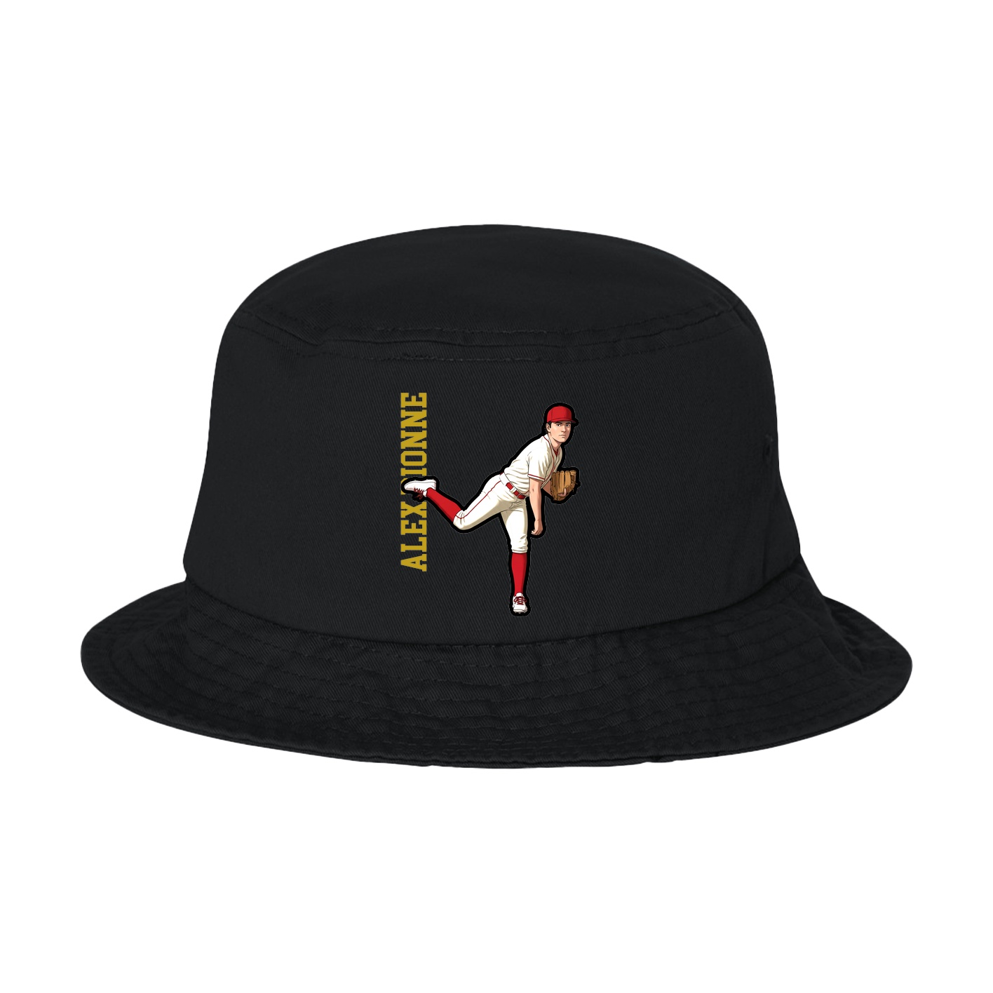 Bucket Cap — Name Vertical in Black